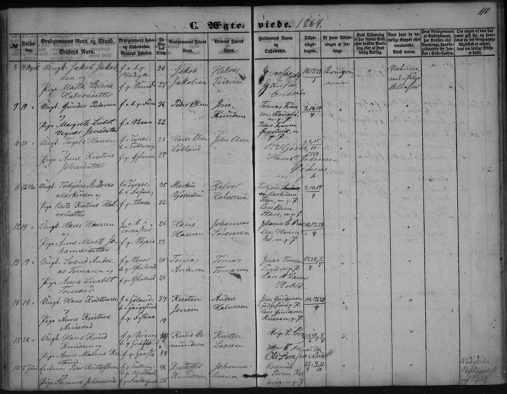 Avaldsnes sokneprestkontor, AV/SAST-A -101851/H/Ha/Haa/L0009: Parish register (official) no. A 9, 1853-1865, p. 110