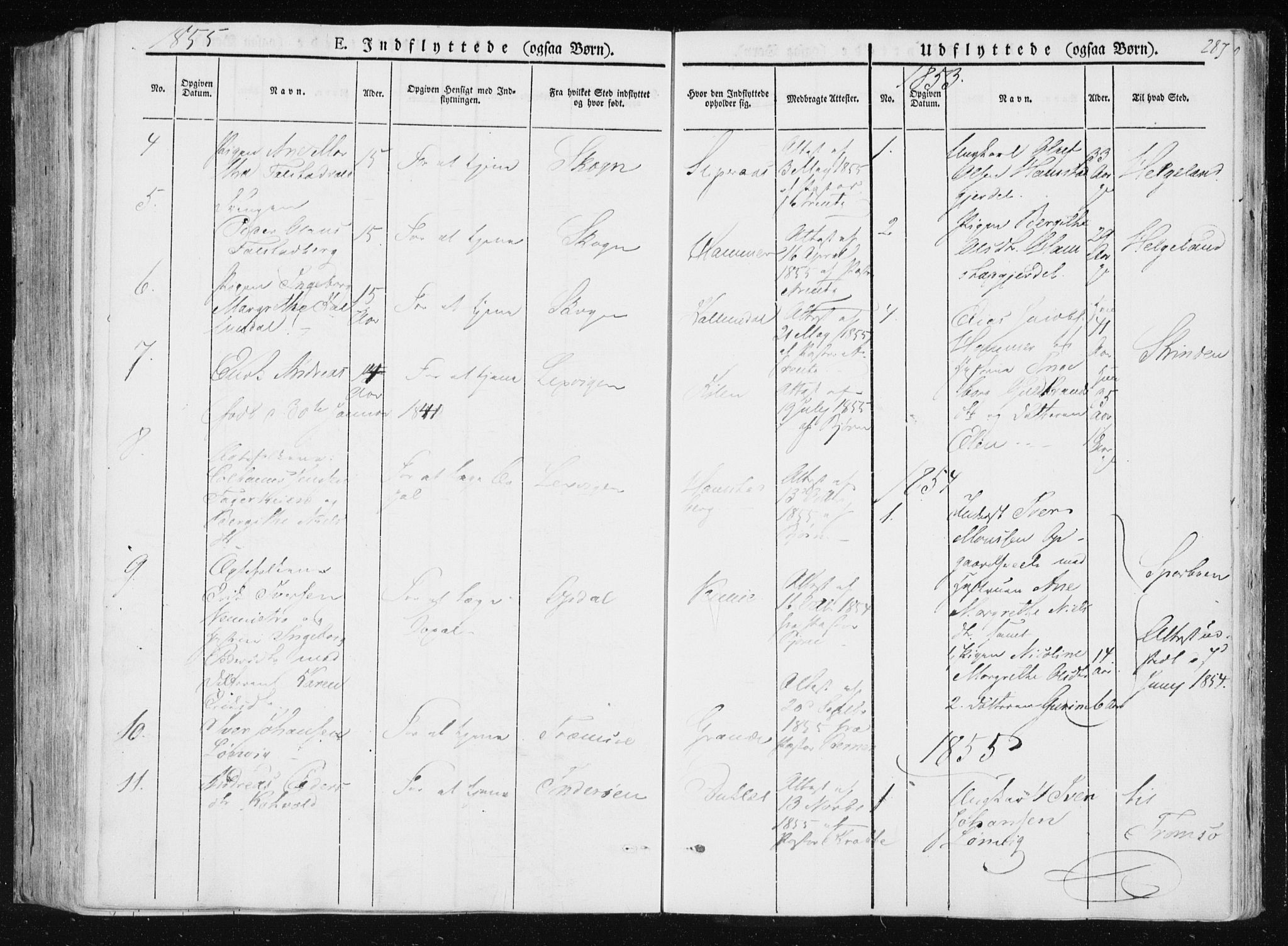 Ministerialprotokoller, klokkerbøker og fødselsregistre - Nord-Trøndelag, SAT/A-1458/733/L0323: Parish register (official) no. 733A02, 1843-1870, p. 287