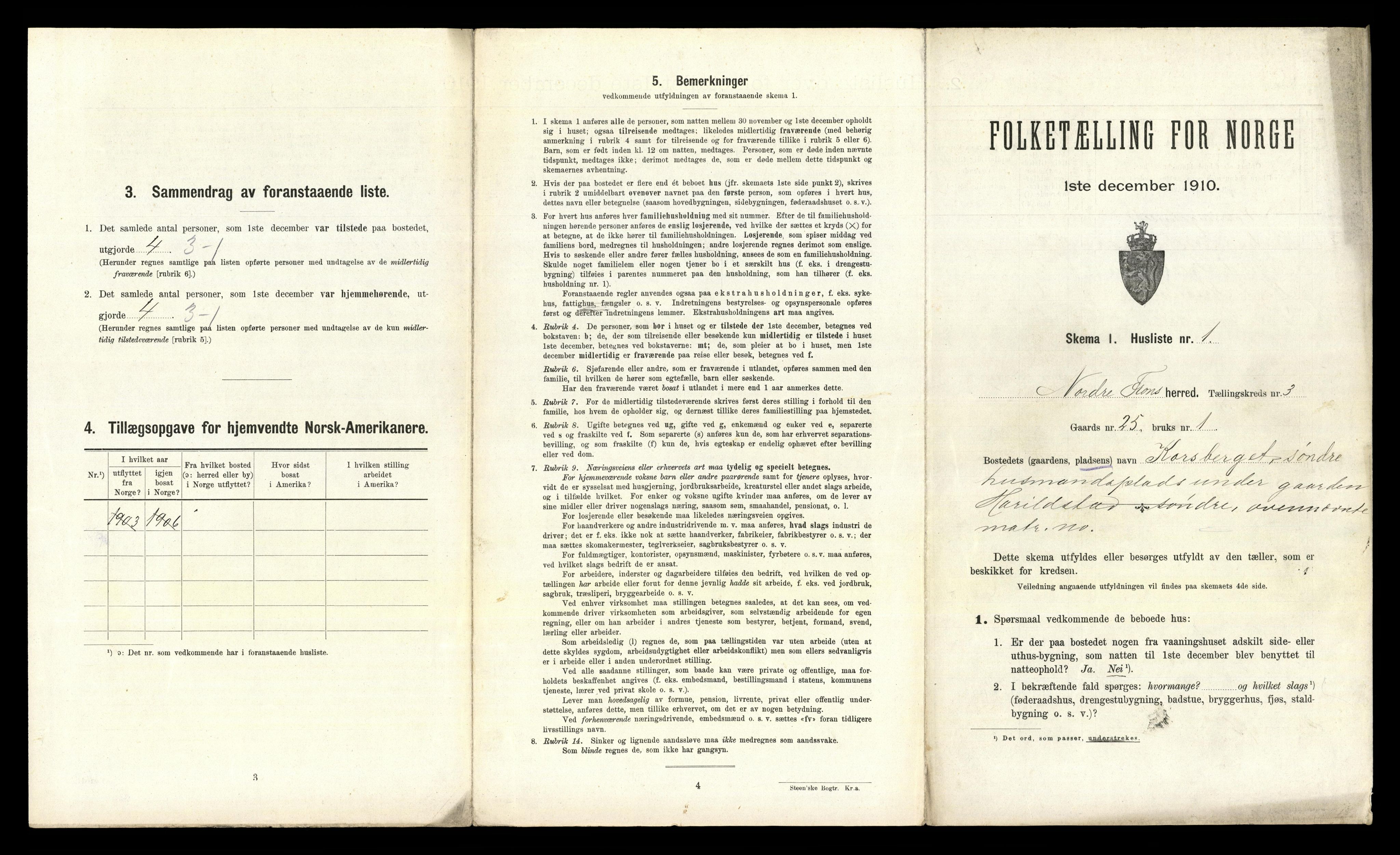 RA, 1910 census for Nord-Fron, 1910, p. 246