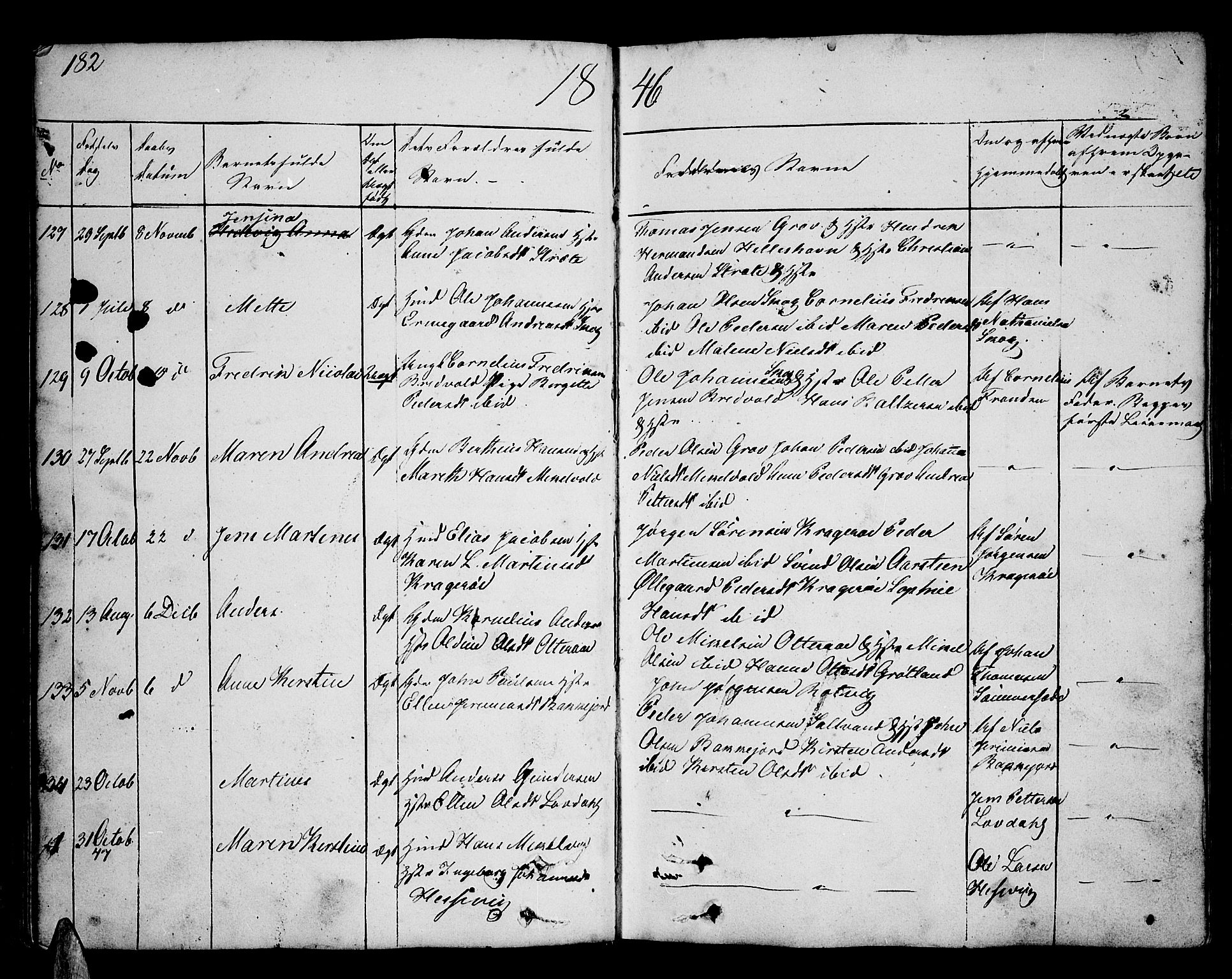 Ibestad sokneprestembete, AV/SATØ-S-0077/H/Ha/Hab/L0003klokker: Parish register (copy) no. 3, 1833-1852, p. 182