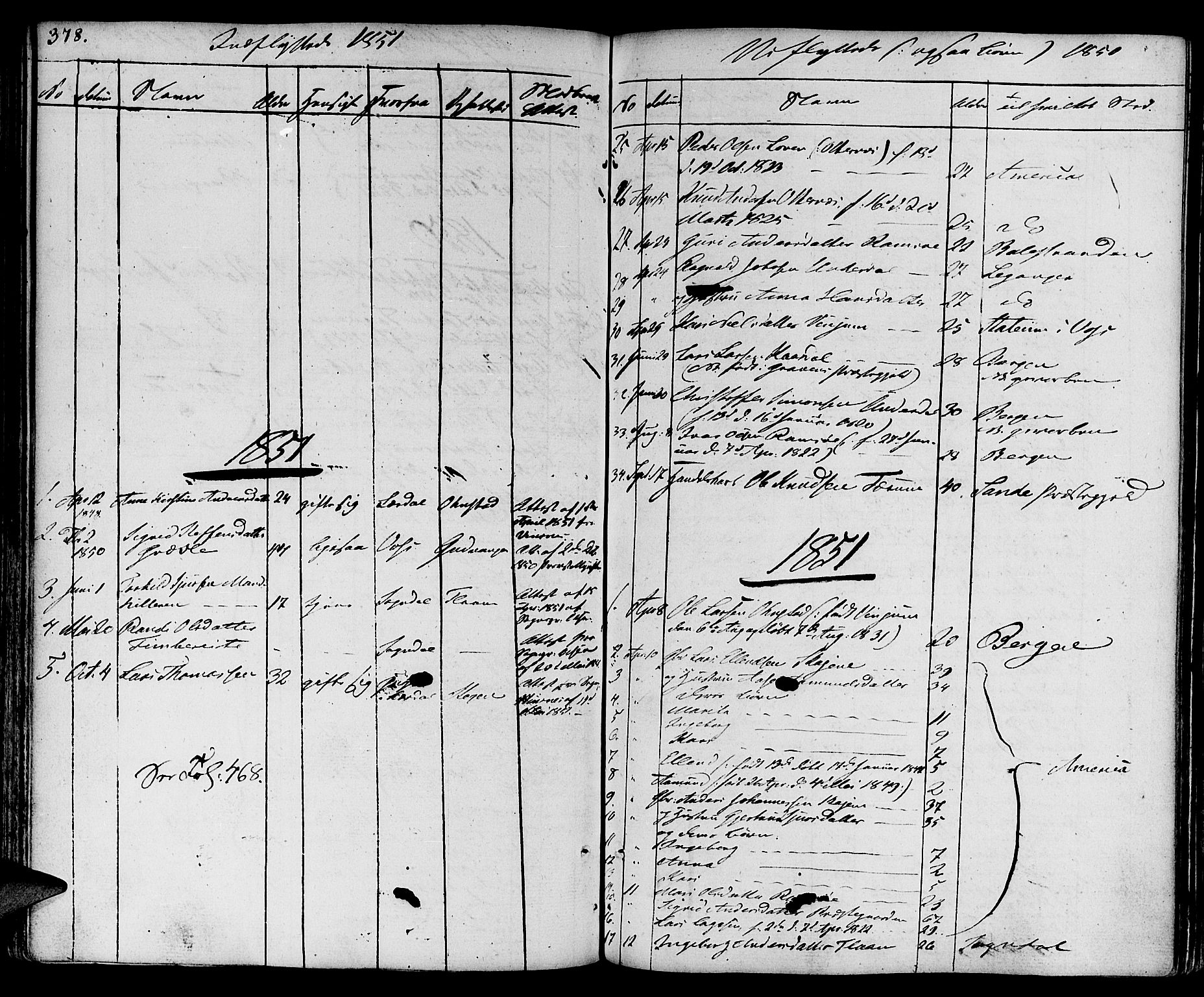 Aurland sokneprestembete, AV/SAB-A-99937/H/Ha/Haa/L0006: Parish register (official) no. A 6, 1821-1859, p. 378