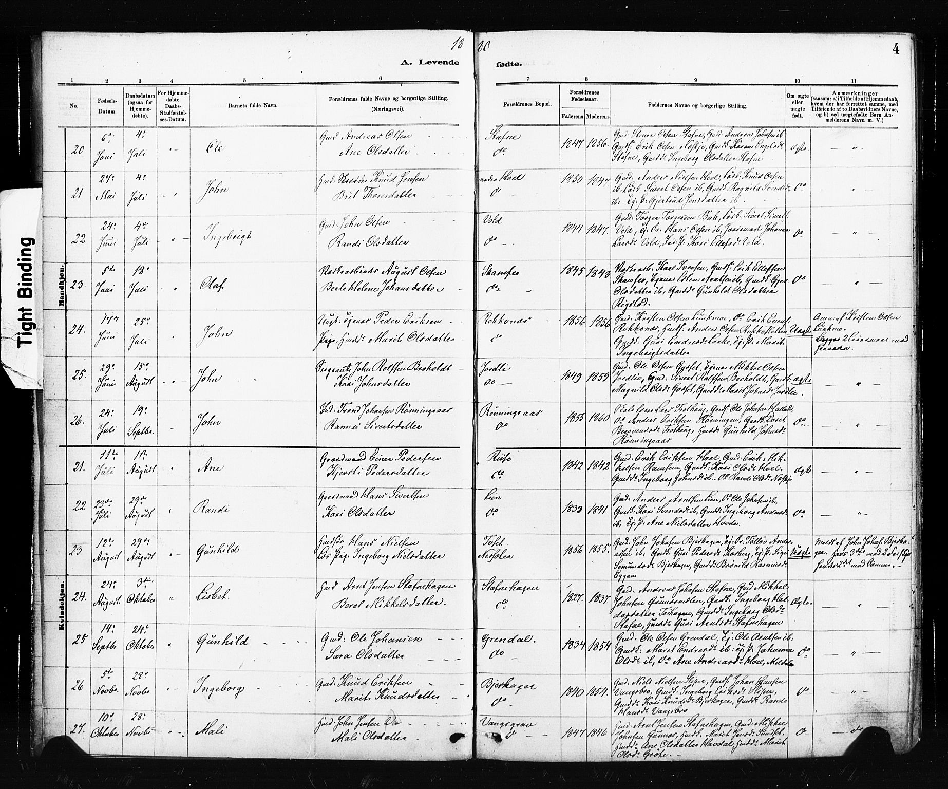 Ministerialprotokoller, klokkerbøker og fødselsregistre - Sør-Trøndelag, SAT/A-1456/674/L0871: Parish register (official) no. 674A03, 1880-1896, p. 4