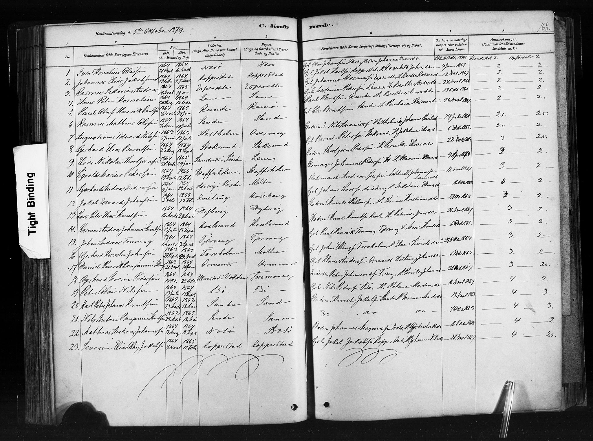 Ministerialprotokoller, klokkerbøker og fødselsregistre - Møre og Romsdal, SAT/A-1454/507/L0073: Parish register (official) no. 507A08, 1878-1904, p. 168