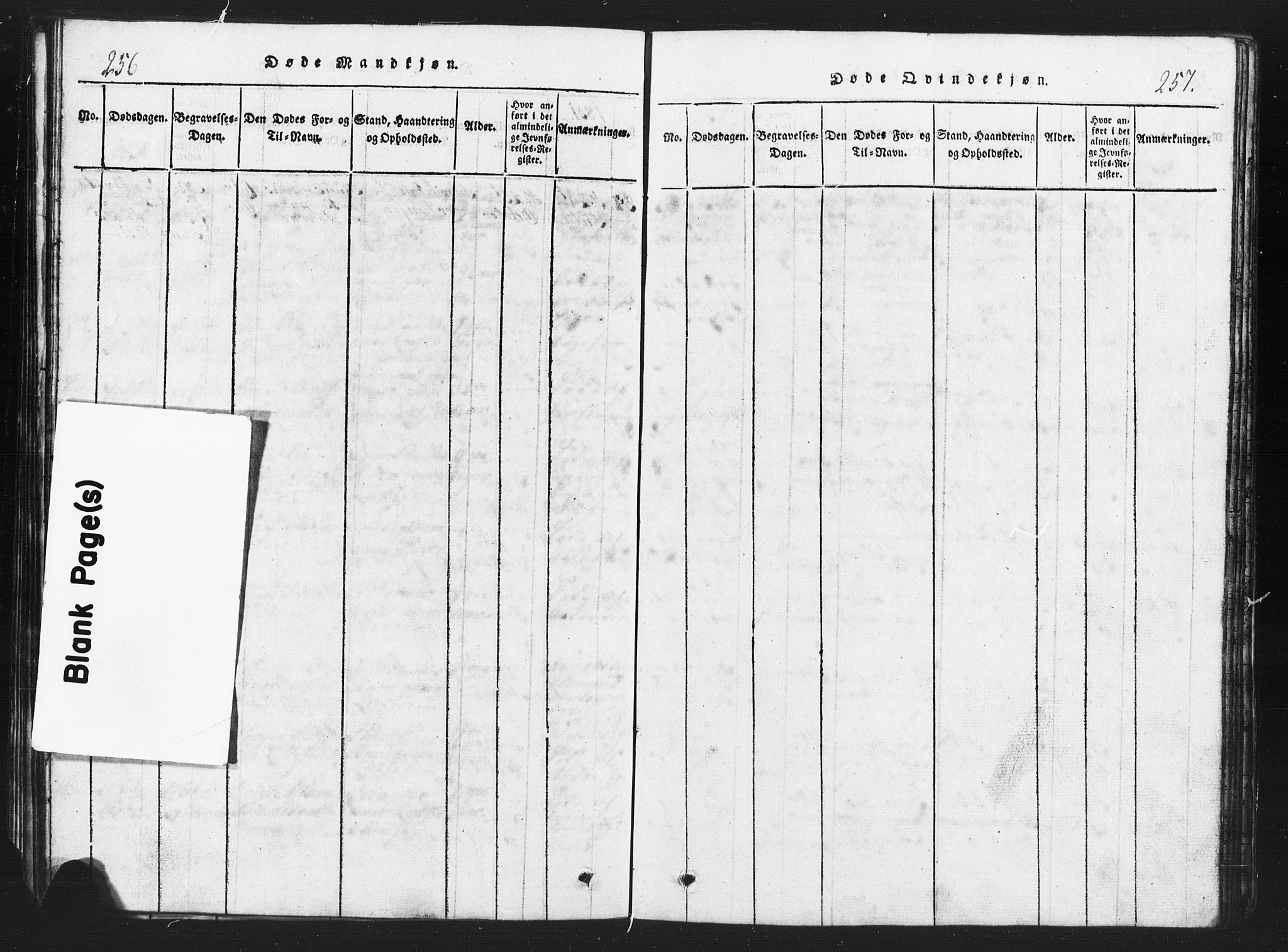 Lesja prestekontor, SAH/PREST-068/H/Ha/Hab/L0001: Parish register (copy) no. 1, 1820-1831, p. 256-257