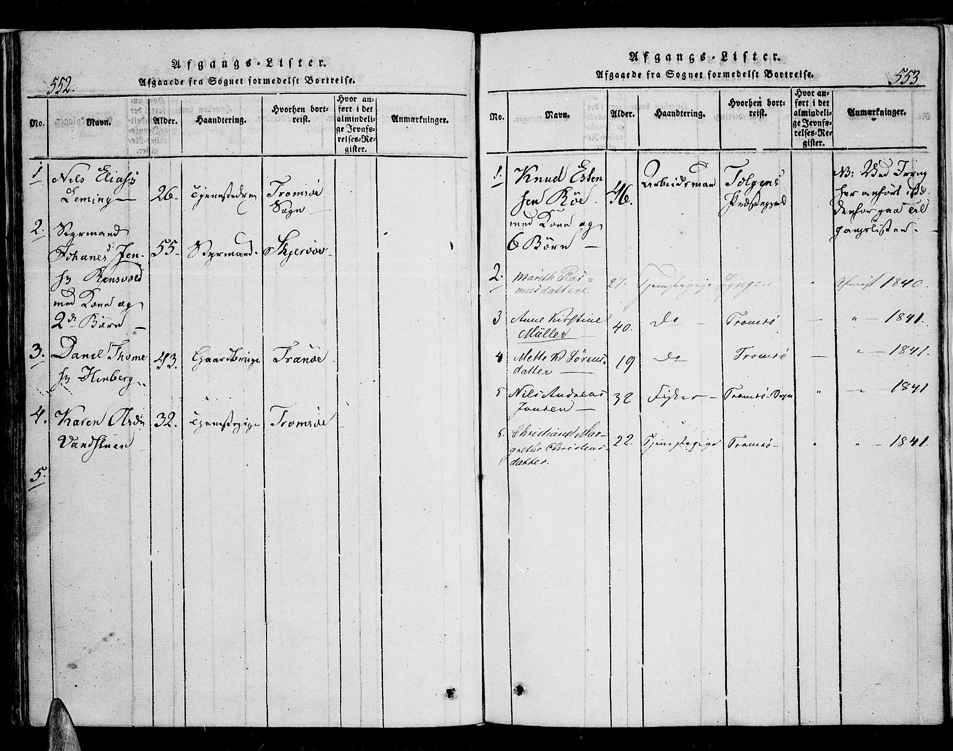 Karlsøy sokneprestembete, SATØ/S-1299/H/Ha/Haa/L0002kirke: Parish register (official) no. 2, 1823-1842, p. 552-553