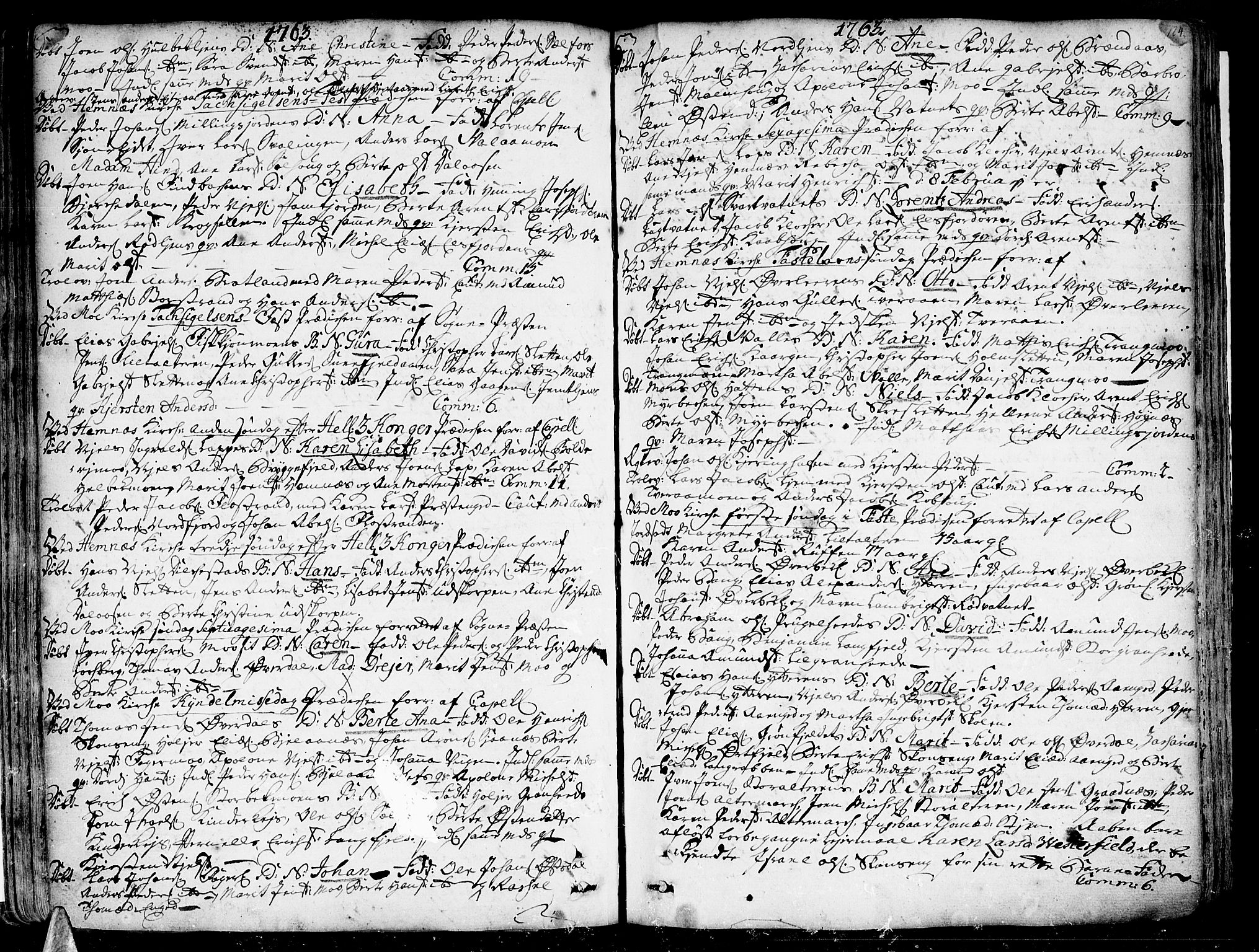 Ministerialprotokoller, klokkerbøker og fødselsregistre - Nordland, SAT/A-1459/825/L0348: Parish register (official) no. 825A04, 1752-1788, p. 124