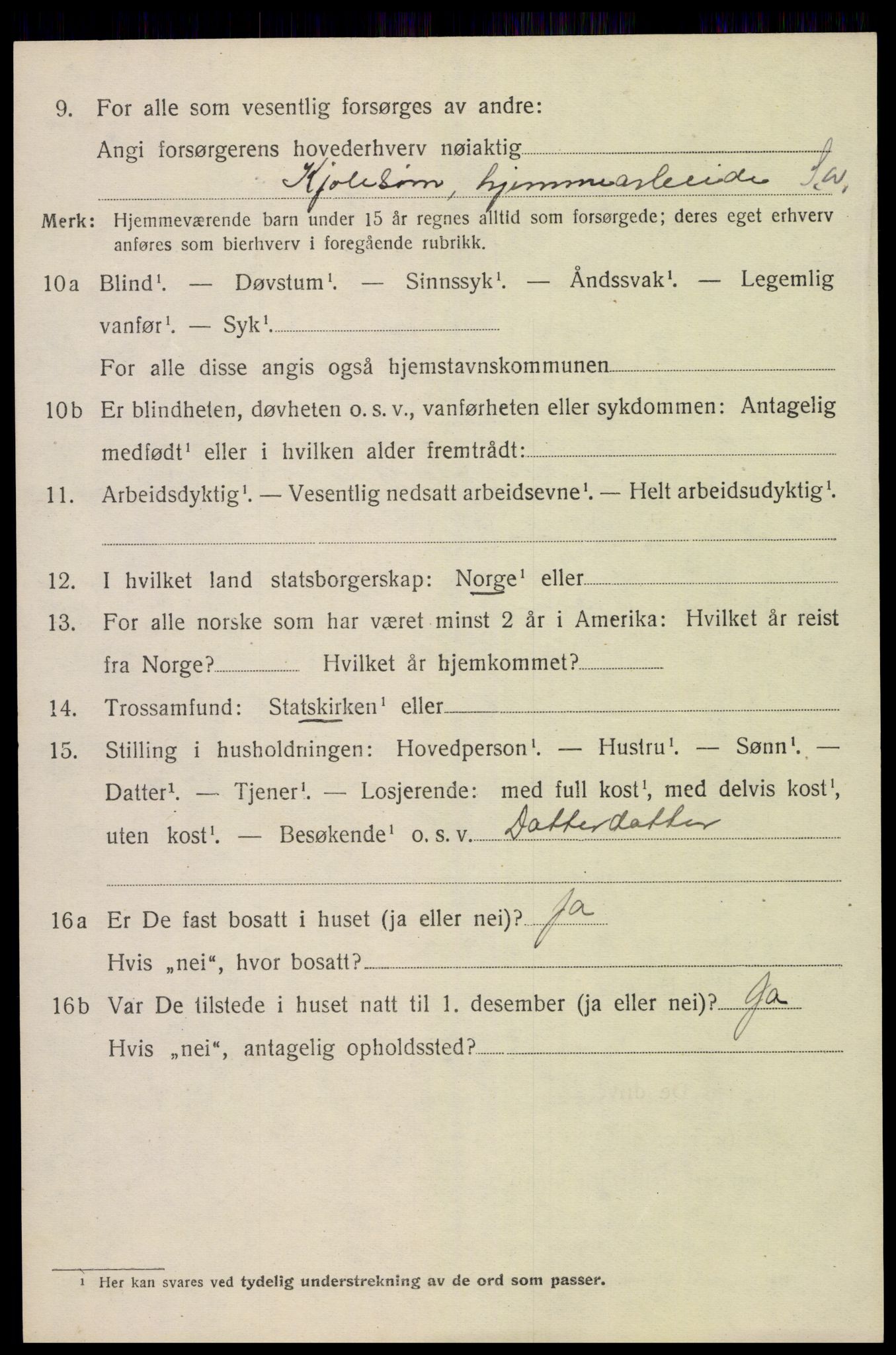 SAK, 1920 census for Fjære, 1920, p. 12182