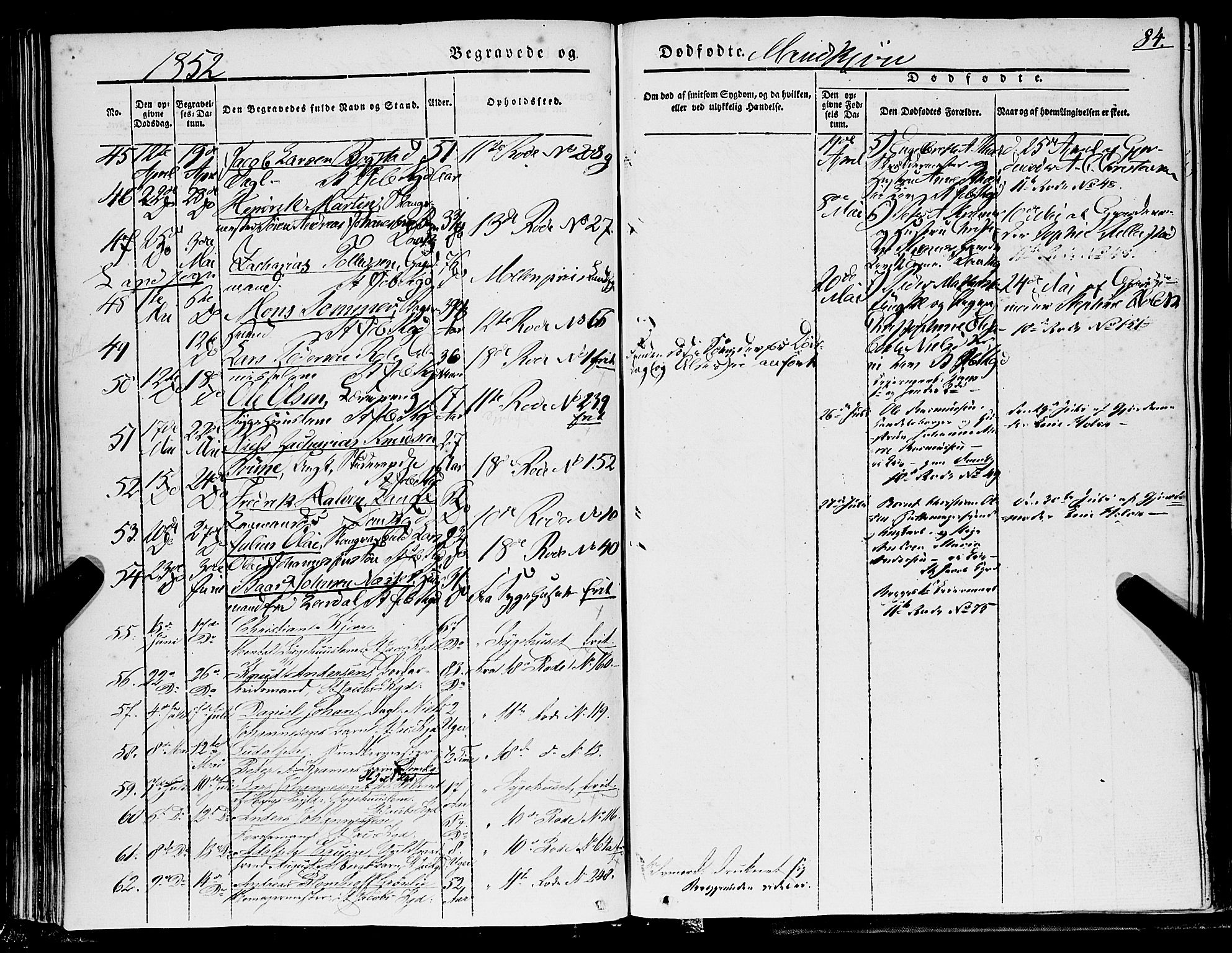 Domkirken sokneprestembete, AV/SAB-A-74801/H/Haa/L0040: Parish register (official) no. E 1, 1841-1853, p. 84