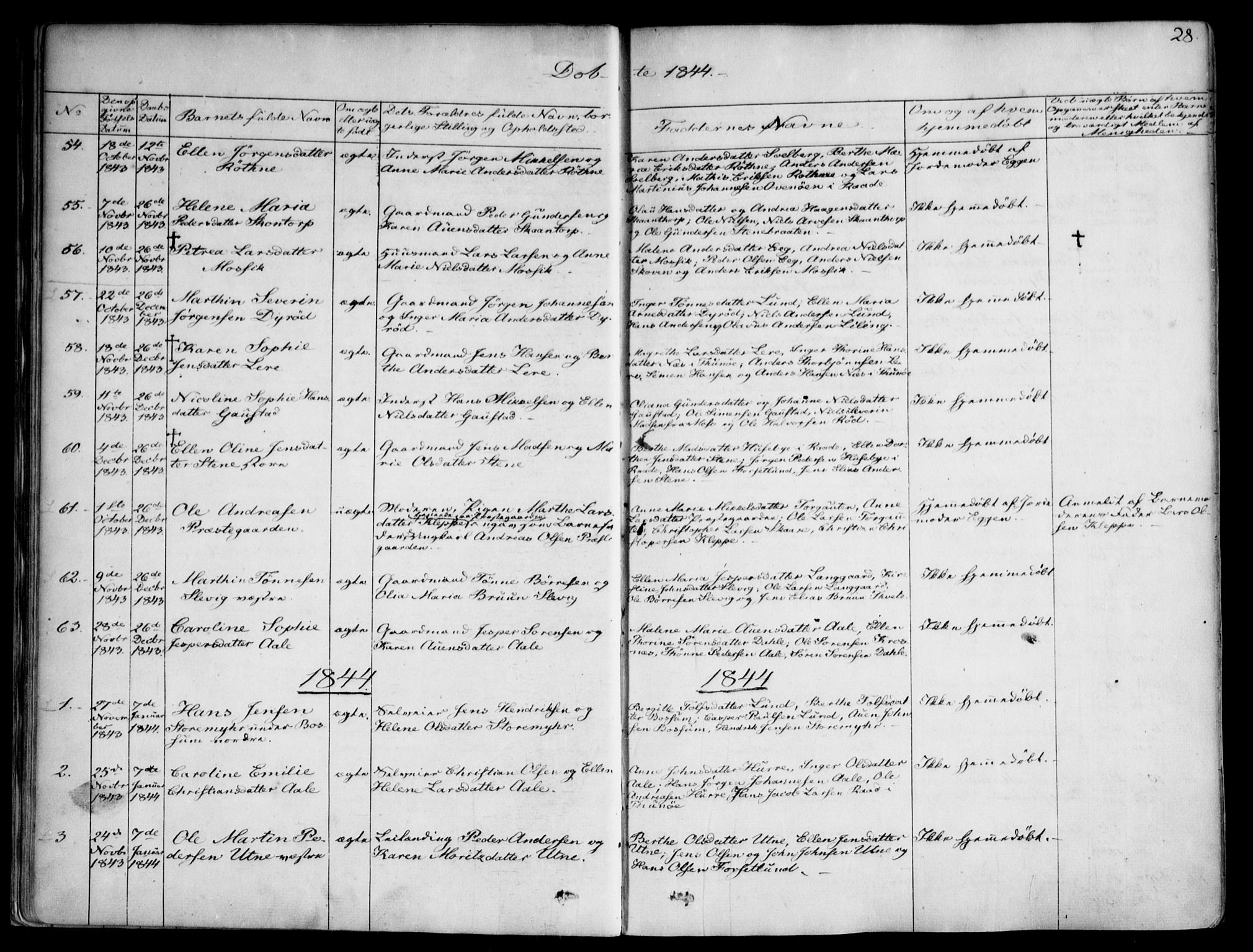 Onsøy prestekontor Kirkebøker, AV/SAO-A-10914/F/Fa/L0003: Parish register (official) no. I 3, 1841-1860, p. 28