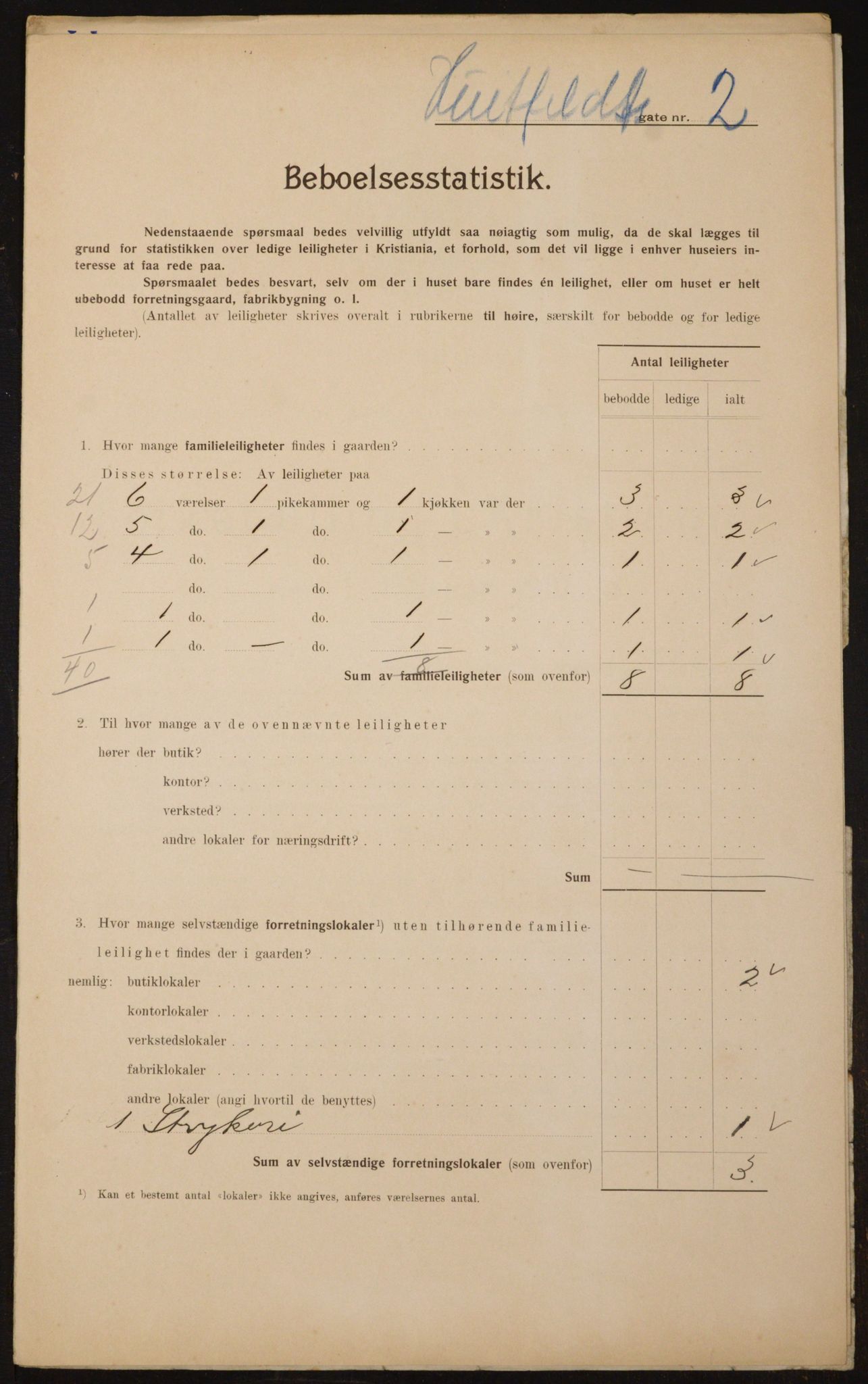 OBA, Municipal Census 1910 for Kristiania, 1910, p. 40748