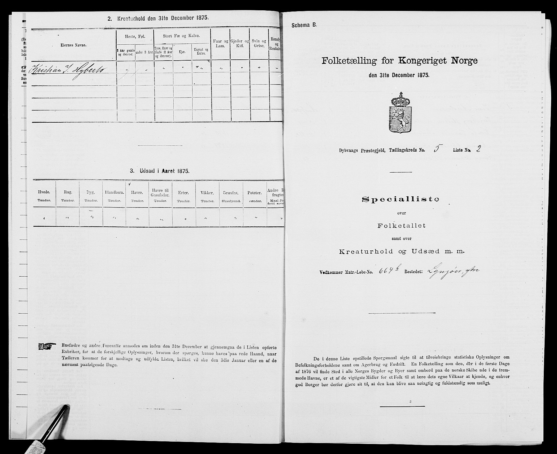 SAK, 1875 census for 0915P Dypvåg, 1875, p. 537