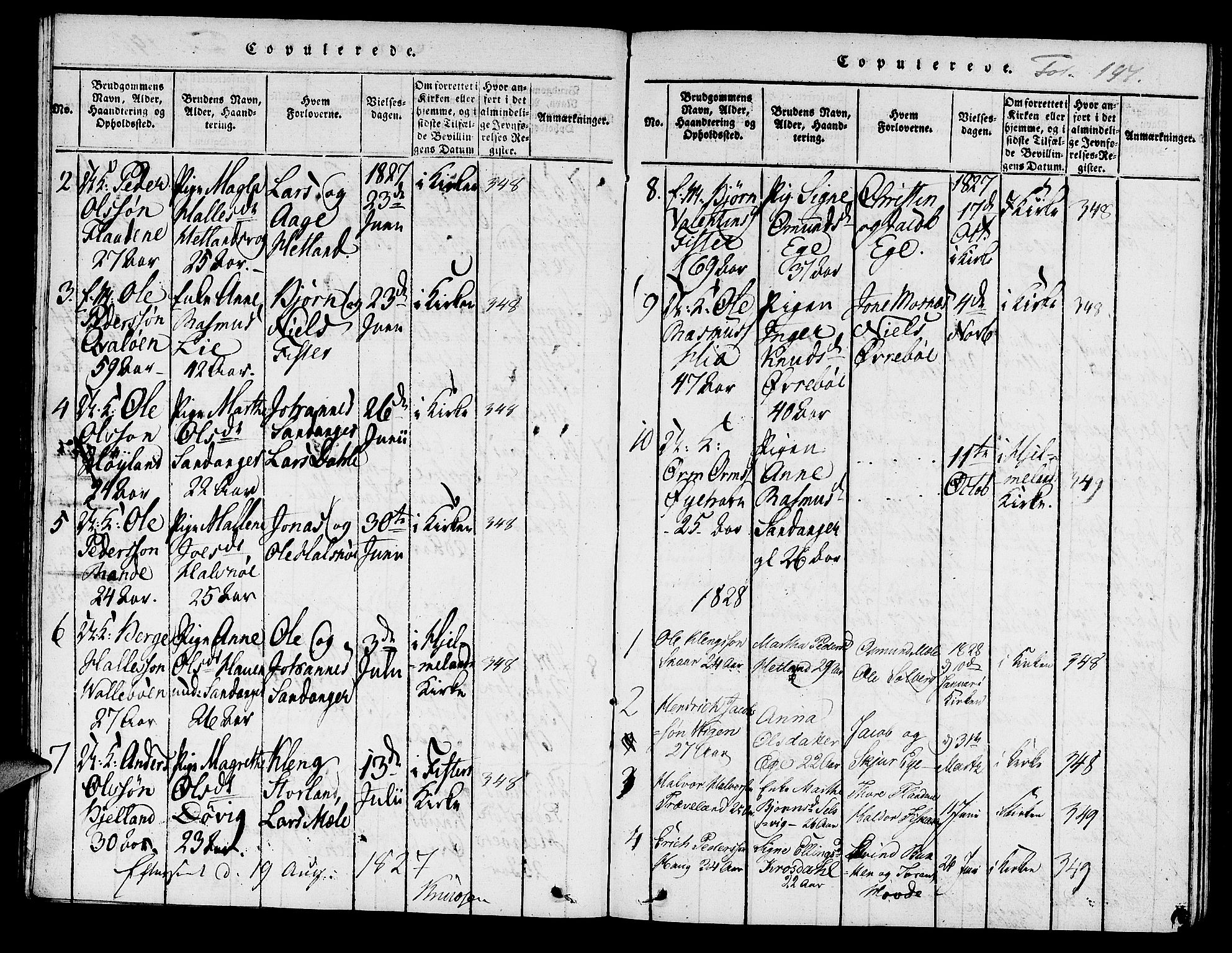 Hjelmeland sokneprestkontor, AV/SAST-A-101843/01/IV/L0004: Parish register (official) no. A 4, 1816-1834, p. 197