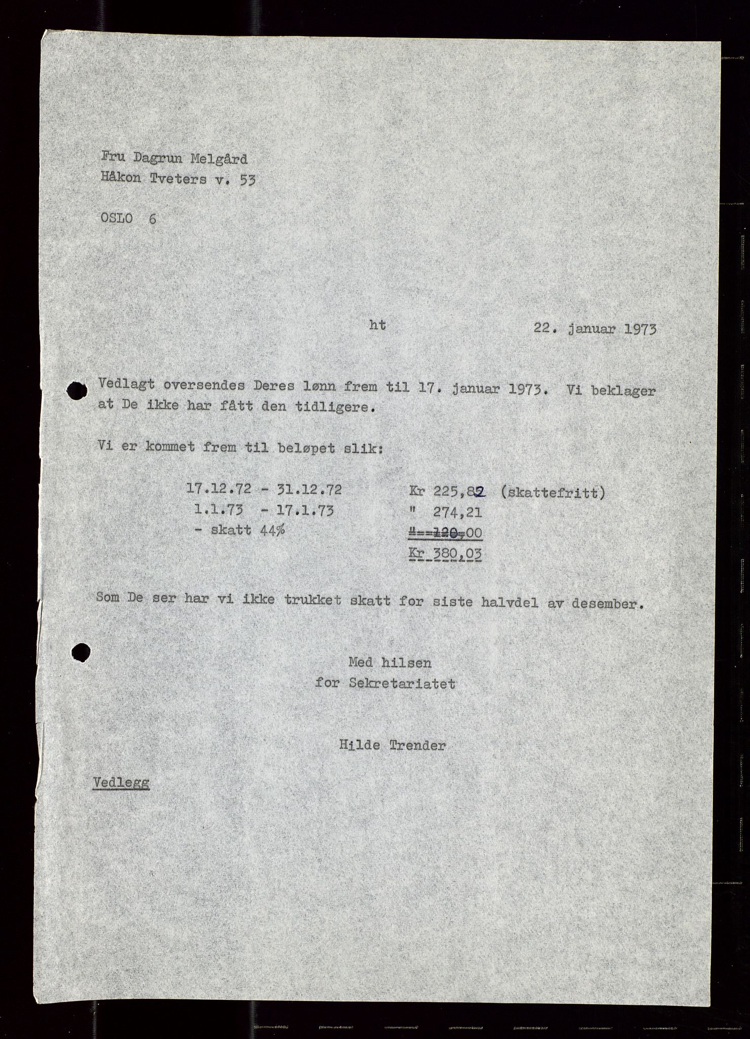 Industridepartementet, Oljekontoret, AV/SAST-A-101348/Di/L0002: DWP, måneds- kvartals- halvårs- og årsrapporter, økonomi, personell, div., 1972-1974, p. 560