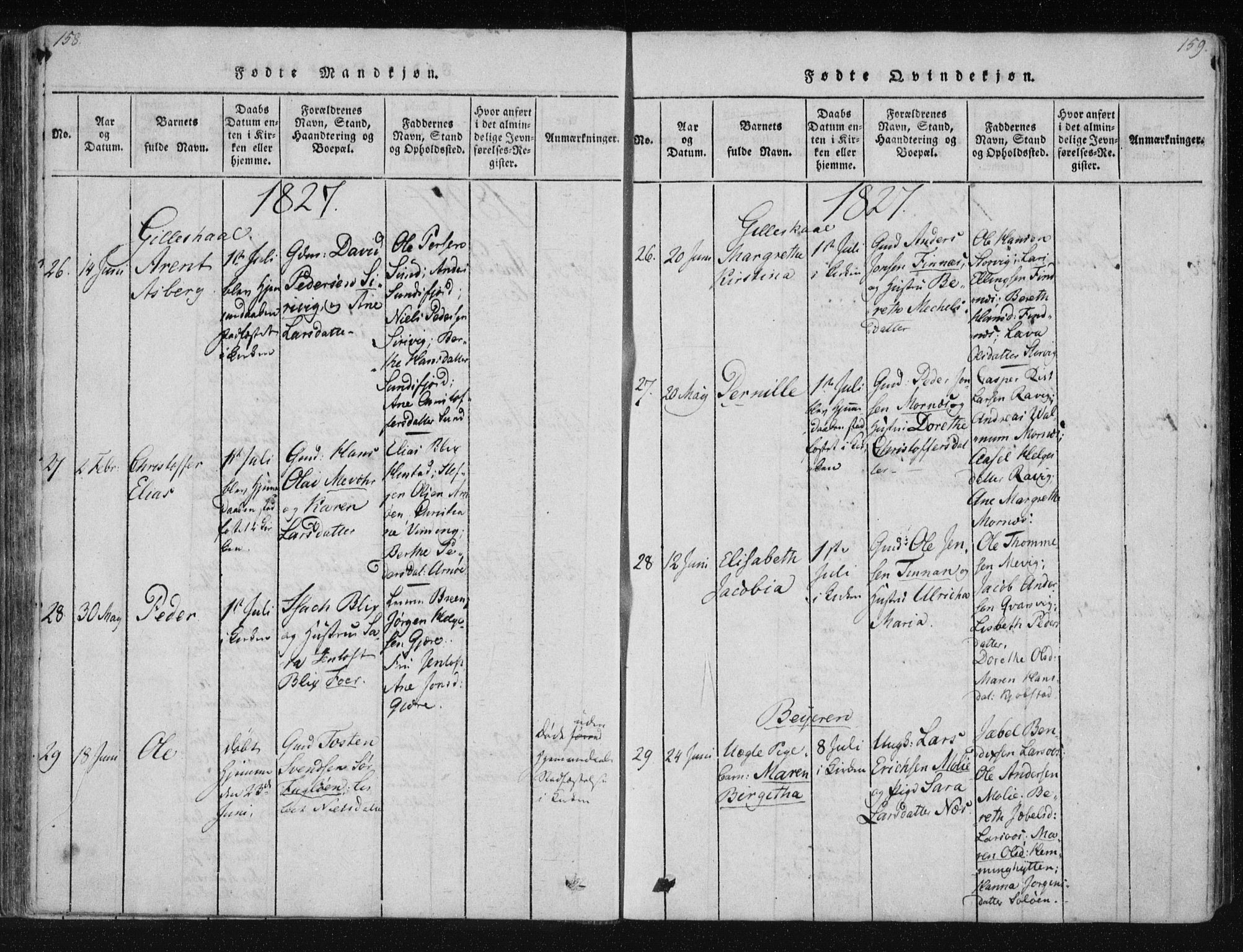 Ministerialprotokoller, klokkerbøker og fødselsregistre - Nordland, SAT/A-1459/805/L0096: Parish register (official) no. 805A03, 1820-1837, p. 158-159