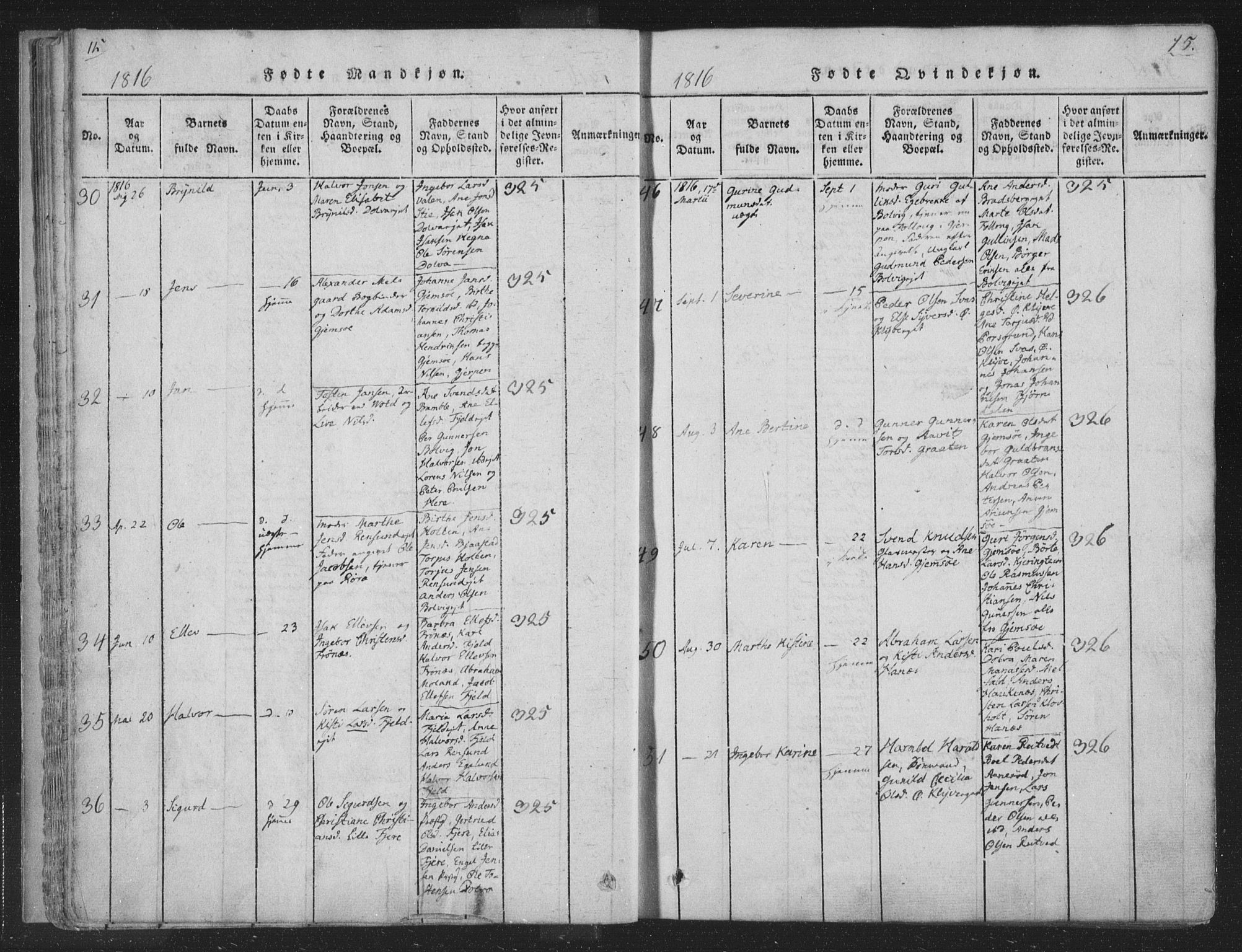 Solum kirkebøker, AV/SAKO-A-306/F/Fa/L0004: Parish register (official) no. I 4, 1814-1833, p. 15