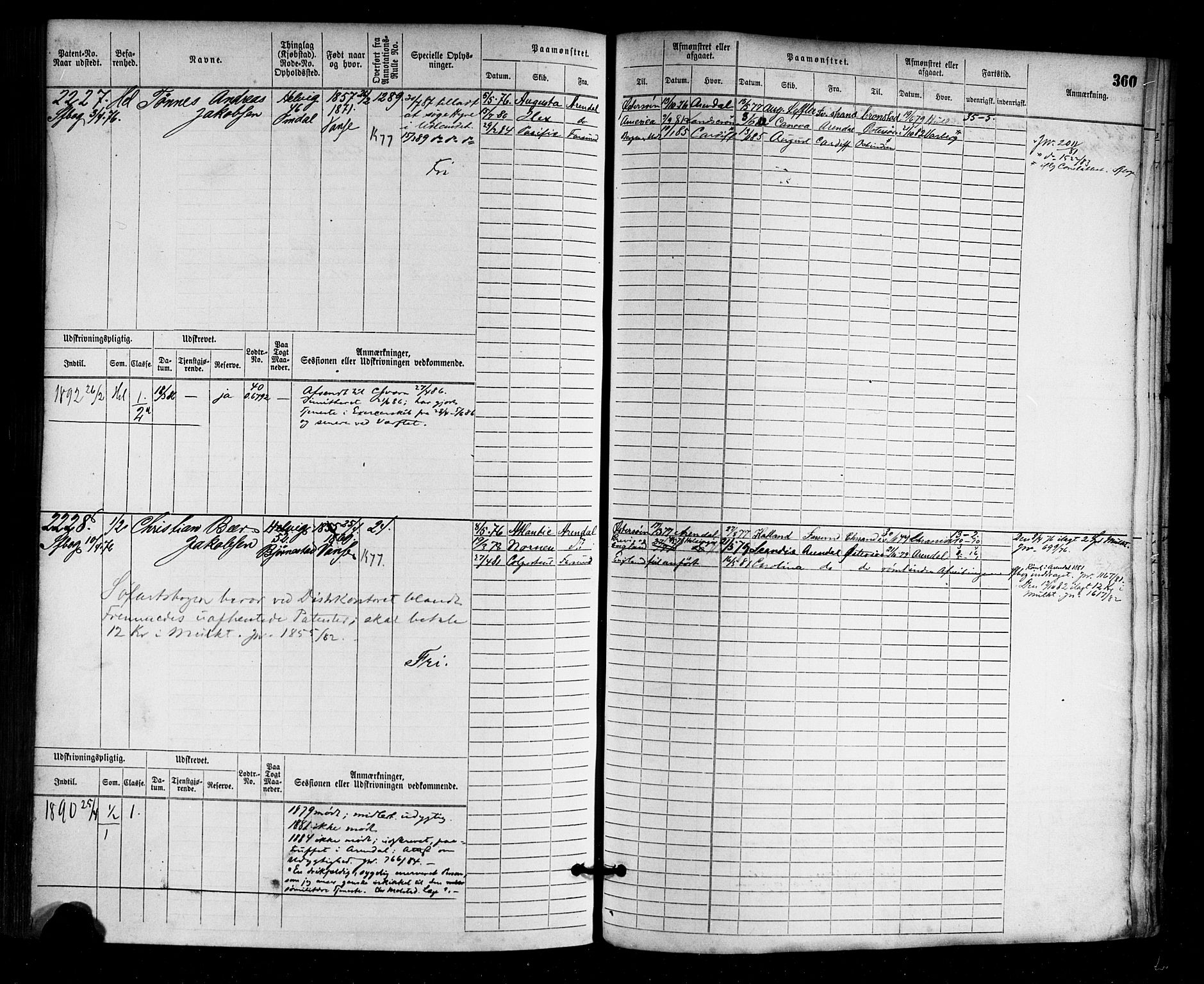 Farsund mønstringskrets, AV/SAK-2031-0017/F/Fb/L0003: Hovedrulle nr 1509-2274, M-6, 1868-1915, p. 366