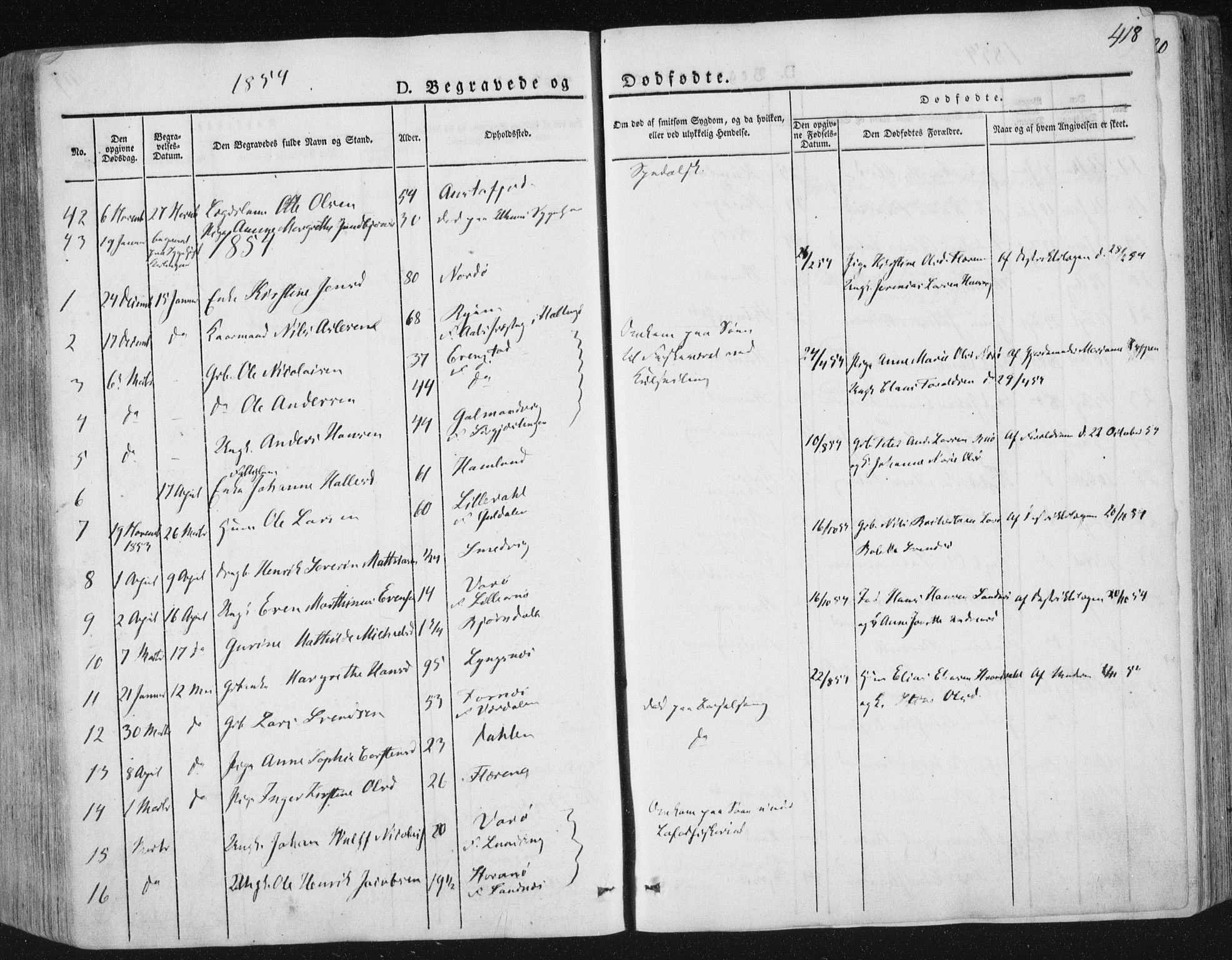 Ministerialprotokoller, klokkerbøker og fødselsregistre - Nord-Trøndelag, SAT/A-1458/784/L0669: Parish register (official) no. 784A04, 1829-1859, p. 418