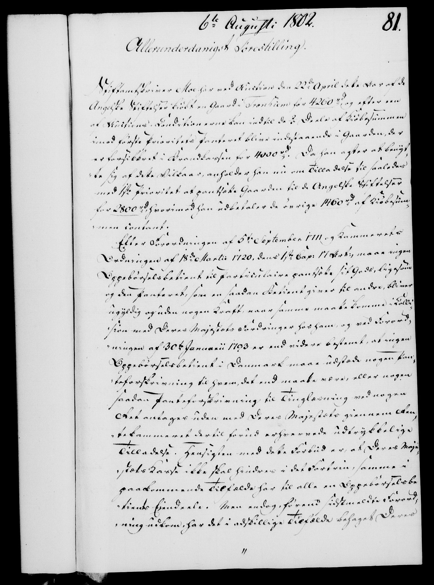Rentekammeret, Kammerkanselliet, RA/EA-3111/G/Gf/Gfa/L0084: Norsk relasjons- og resolusjonsprotokoll (merket RK 52.84), 1802, p. 500
