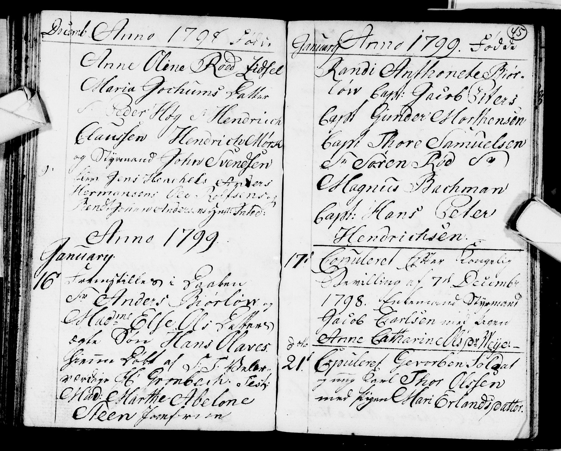 Strømsø kirkebøker, AV/SAKO-A-246/F/Fb/L0003: Parish register (official) no. II 3, 1793-1799, p. 45