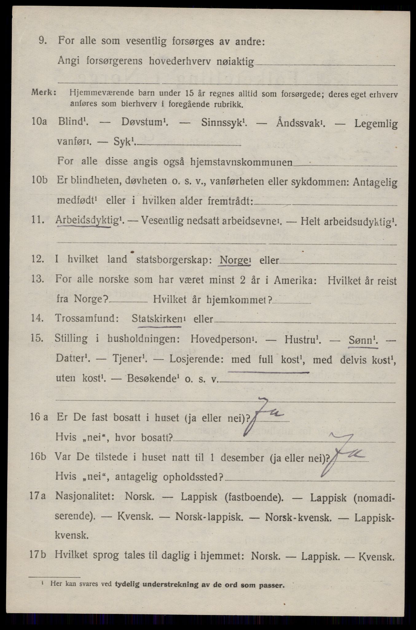 SAT, 1920 census for Flakstad, 1920, p. 2816