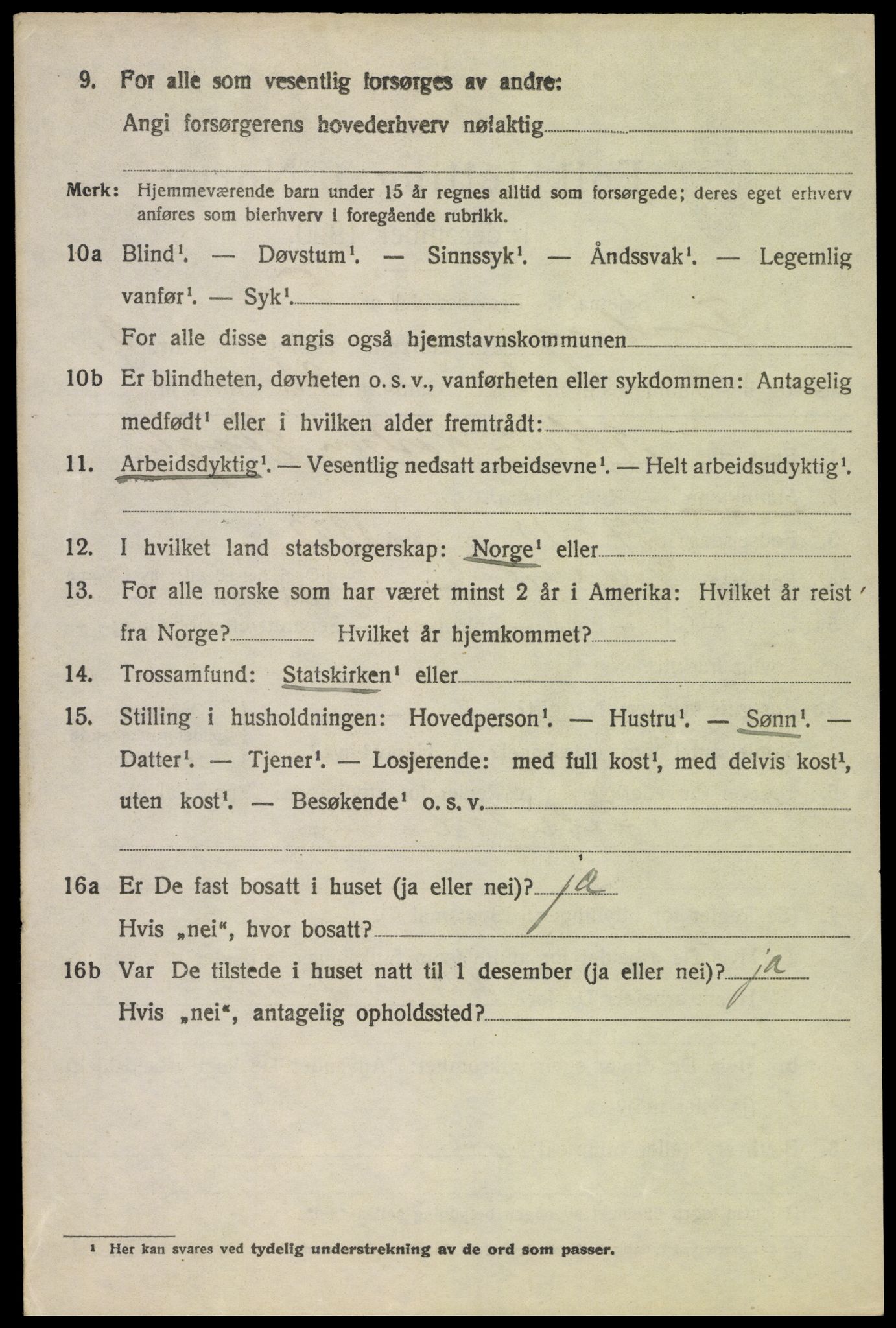 SAH, 1920 census for Fåberg, 1920, p. 4485