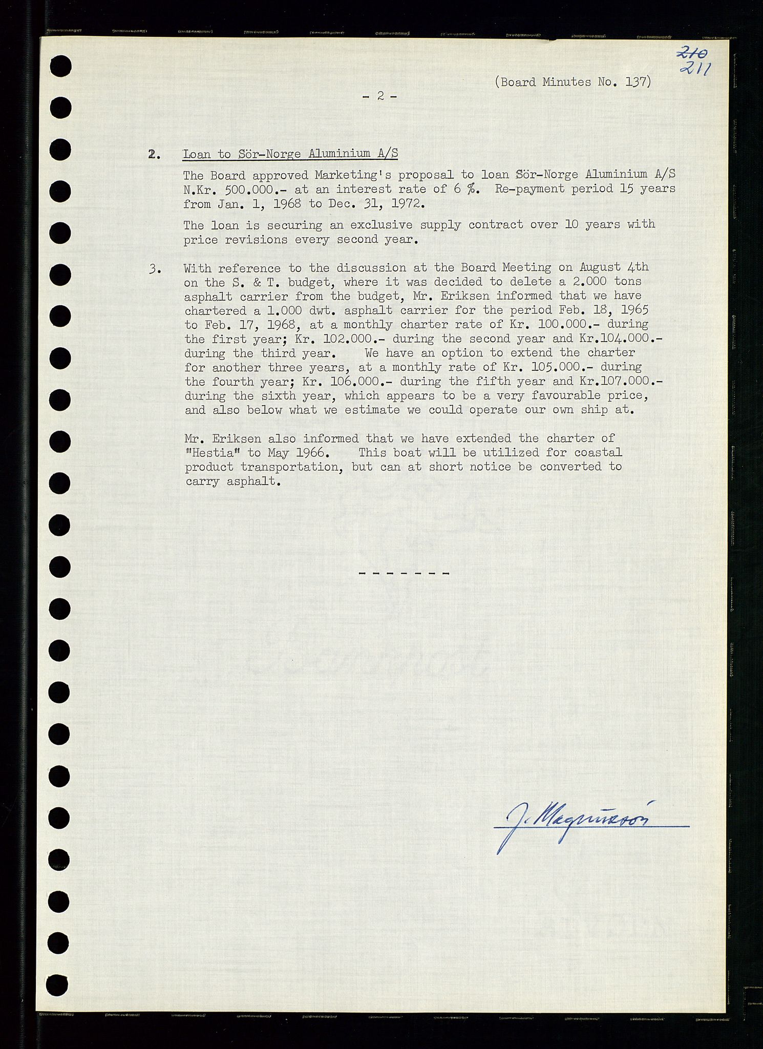 Pa 0982 - Esso Norge A/S, AV/SAST-A-100448/A/Aa/L0001/0004: Den administrerende direksjon Board minutes (styrereferater) / Den administrerende direksjon Board minutes (styrereferater), 1963-1964, p. 52