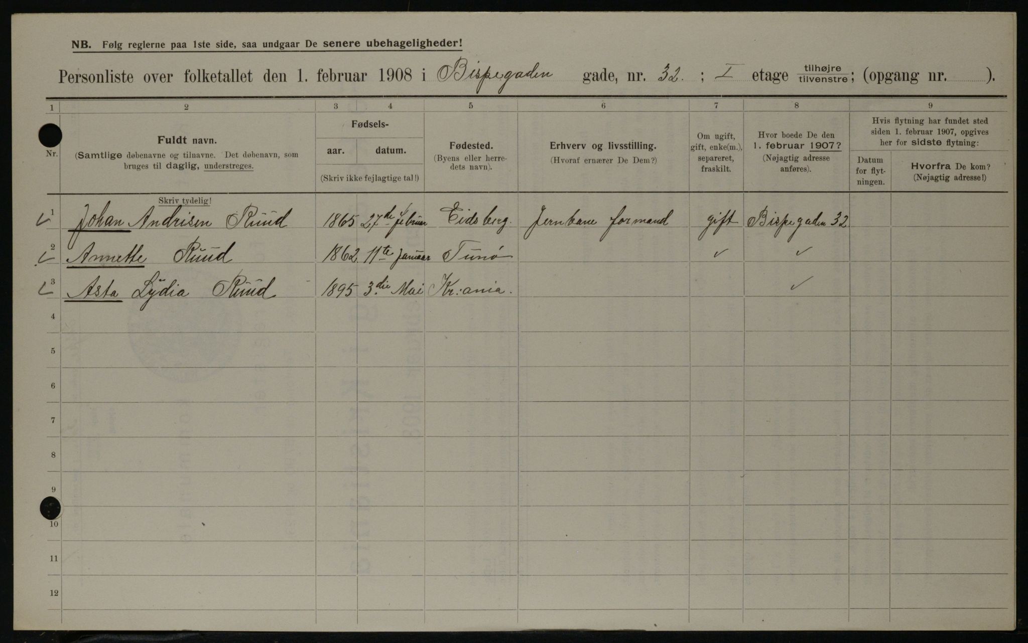 OBA, Municipal Census 1908 for Kristiania, 1908, p. 5350