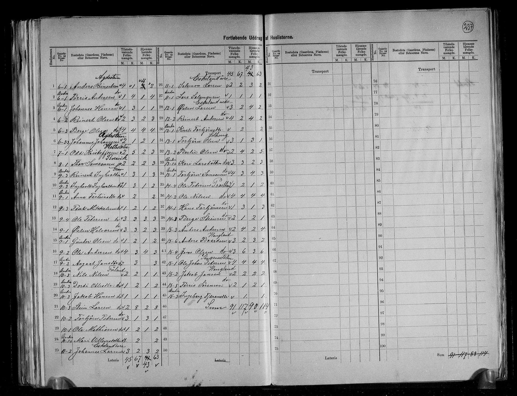 RA, 1891 census for 1221 Stord, 1891, p. 8