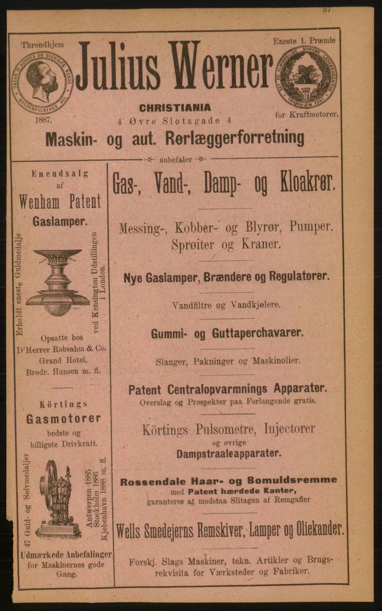 Kristiania/Oslo adressebok, PUBL/-, 1889, p. 57