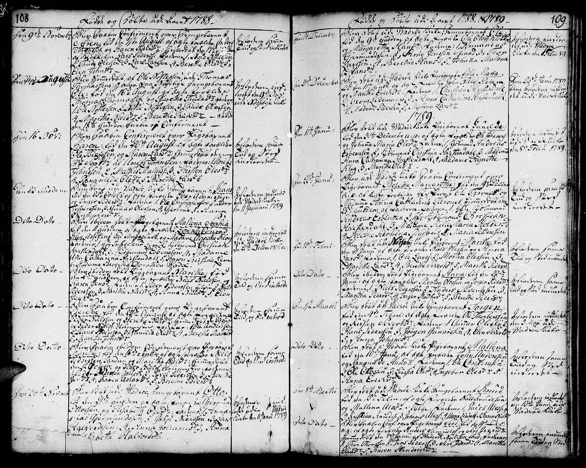 Vadsø sokneprestkontor, SATØ/S-1325/H/Ha/L0002kirke: Parish register (official) no. 2, 1764-1821, p. 108-109