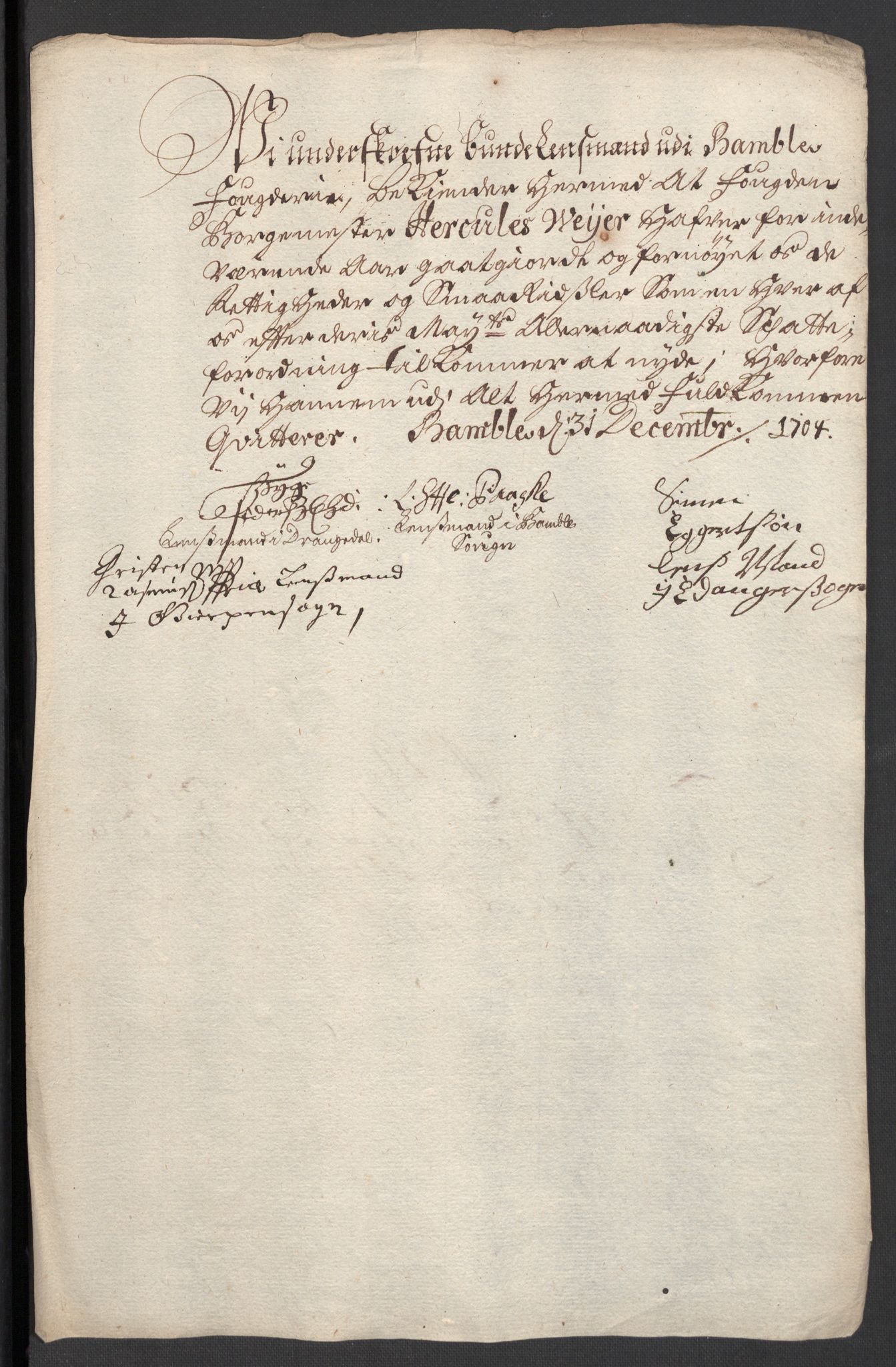 Rentekammeret inntil 1814, Reviderte regnskaper, Fogderegnskap, AV/RA-EA-4092/R36/L2112: Fogderegnskap Øvre og Nedre Telemark og Bamble, 1704, p. 274