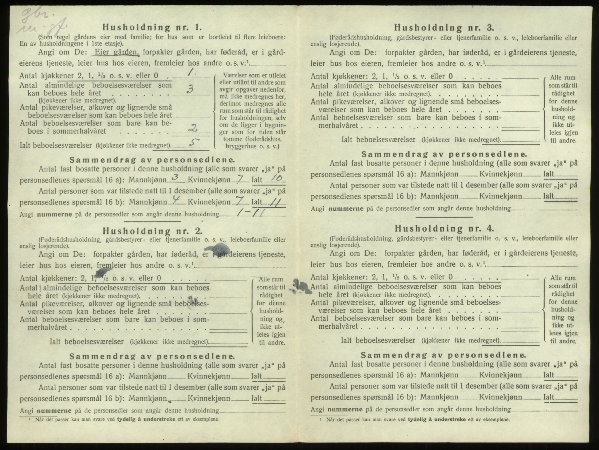 SAB, 1920 census for Innvik, 1920, p. 70