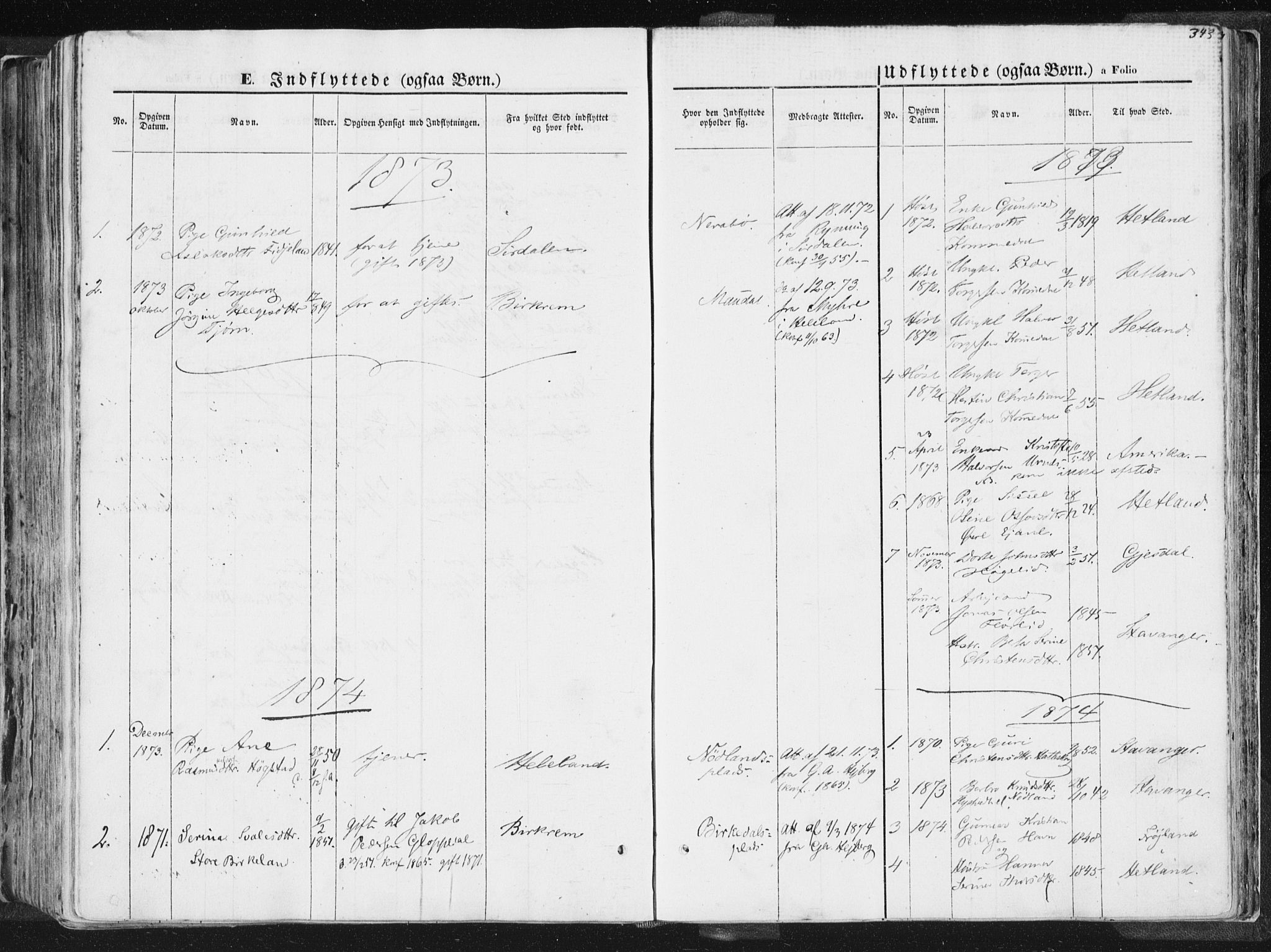 Høgsfjord sokneprestkontor, AV/SAST-A-101624/H/Ha/Haa/L0001: Parish register (official) no. A 1, 1854-1875, p. 343