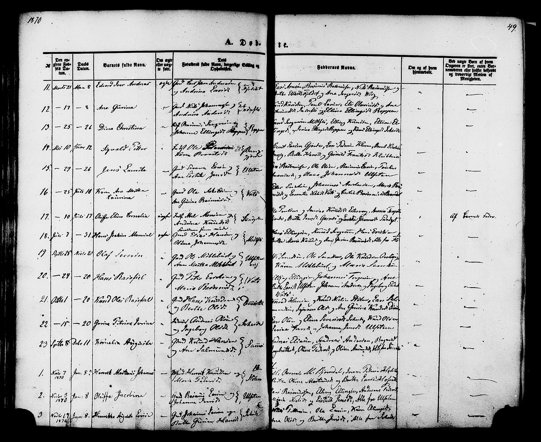 Ministerialprotokoller, klokkerbøker og fødselsregistre - Møre og Romsdal, AV/SAT-A-1454/509/L0105: Parish register (official) no. 509A03, 1848-1882, p. 49