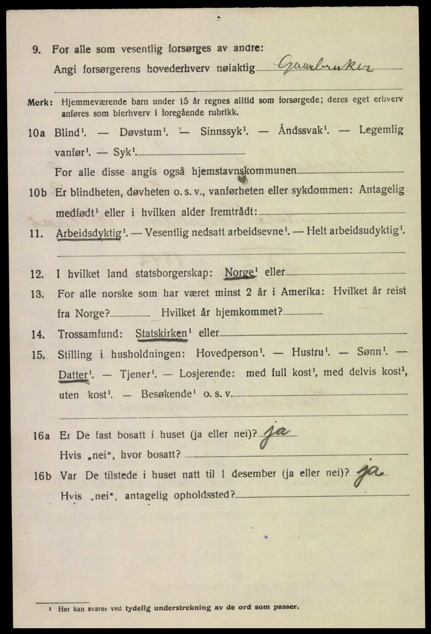 SAK, 1920 census for Hægebostad, 1920, p. 2008