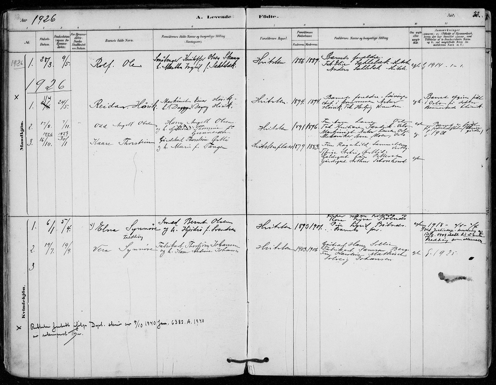 Vestby prestekontor Kirkebøker, SAO/A-10893/F/Fd/L0001: Parish register (official) no. IV 1, 1878-1945, p. 33