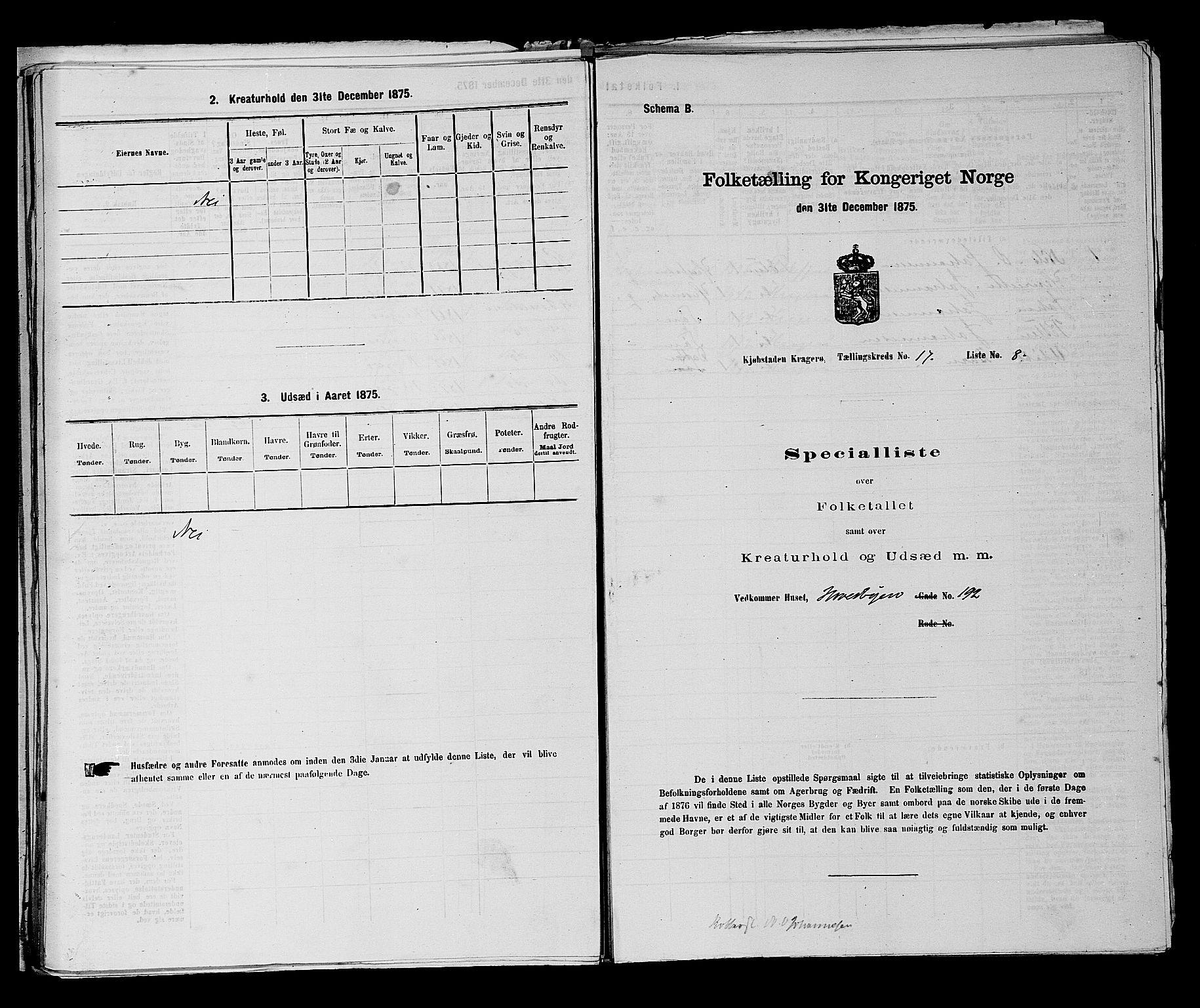 SAKO, 1875 census for 0801P Kragerø, 1875, p. 373