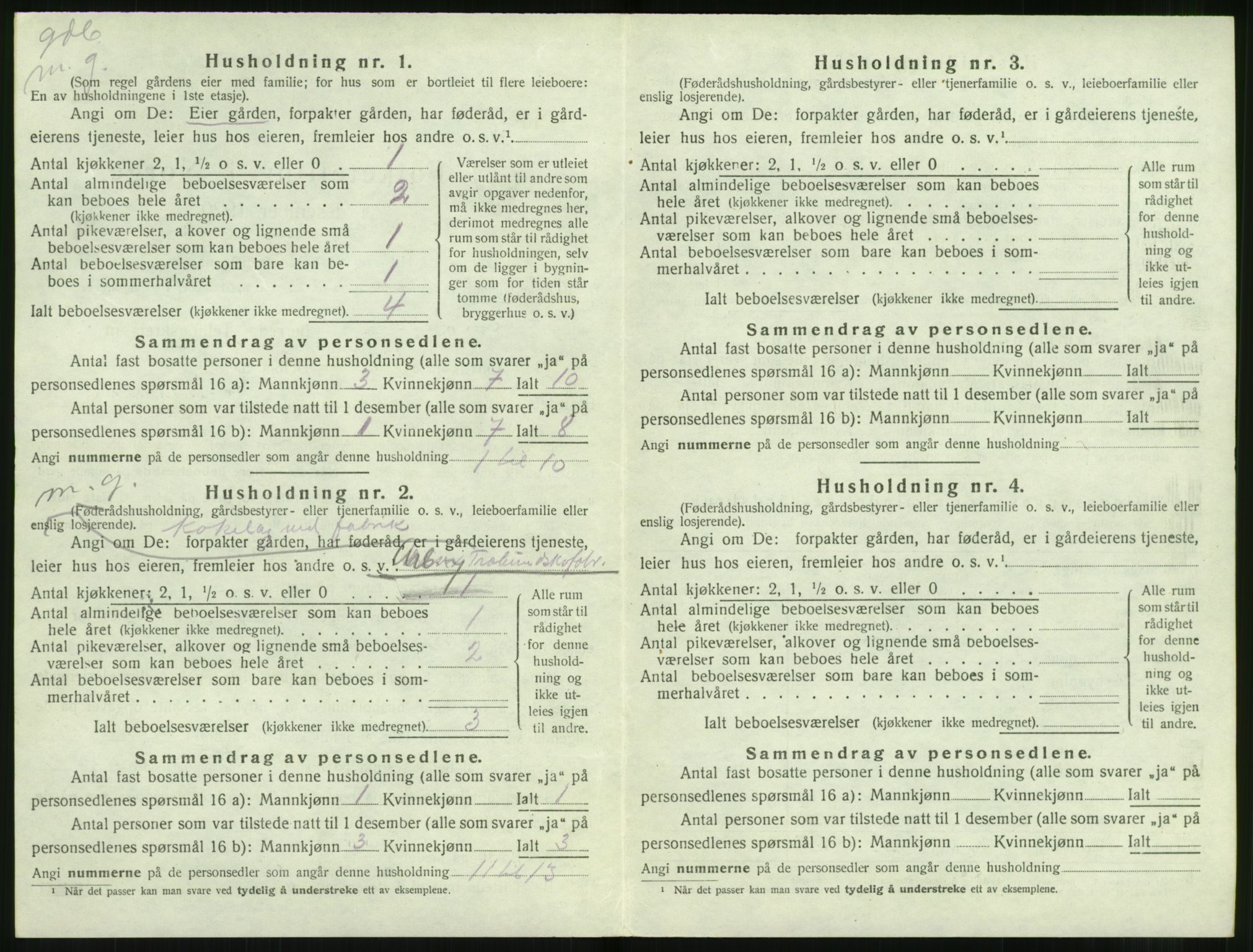 SAT, 1920 census for Volda, 1920, p. 1639