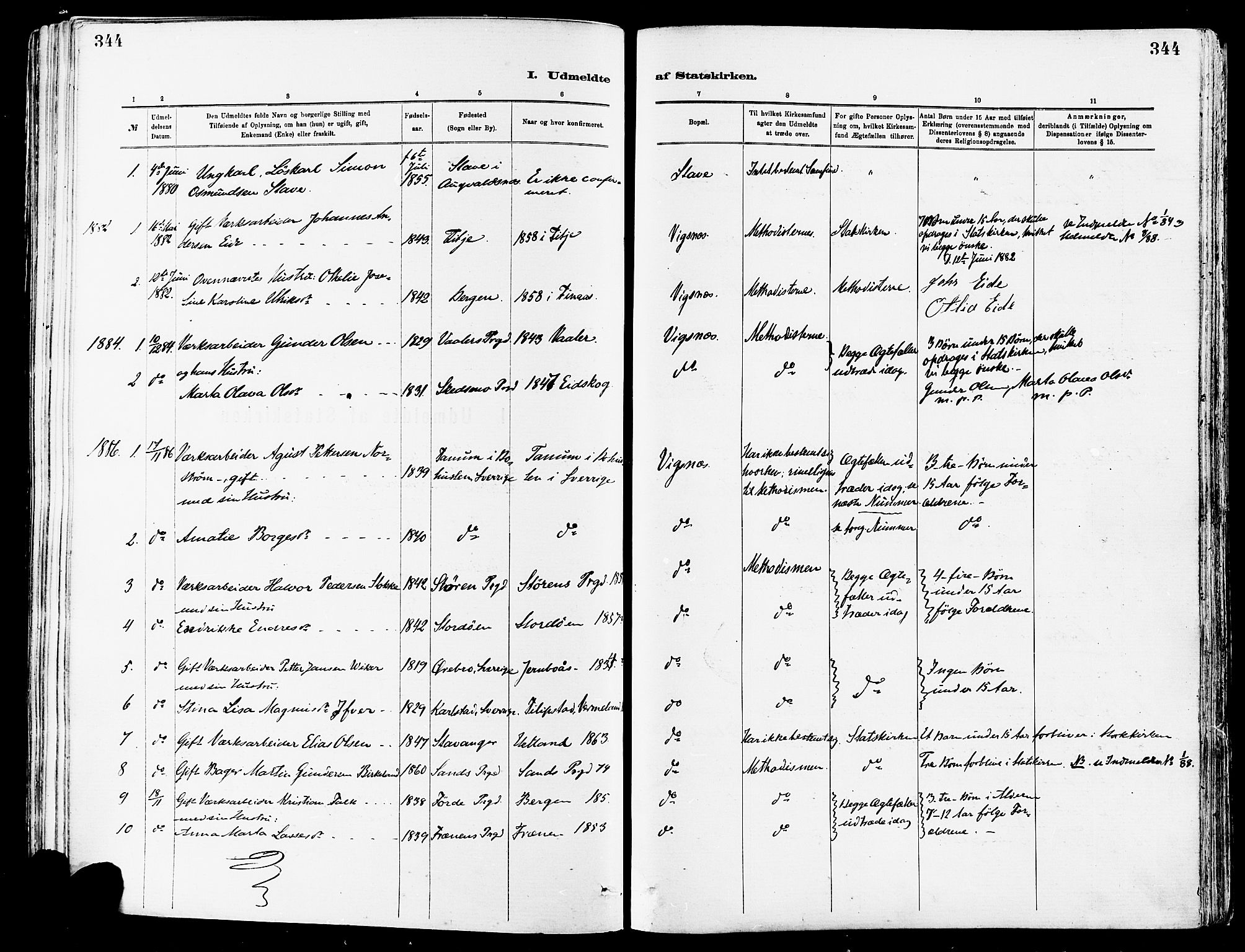 Avaldsnes sokneprestkontor, AV/SAST-A -101851/H/Ha/Haa/L0015: Parish register (official) no. A 15, 1880-1906, p. 344