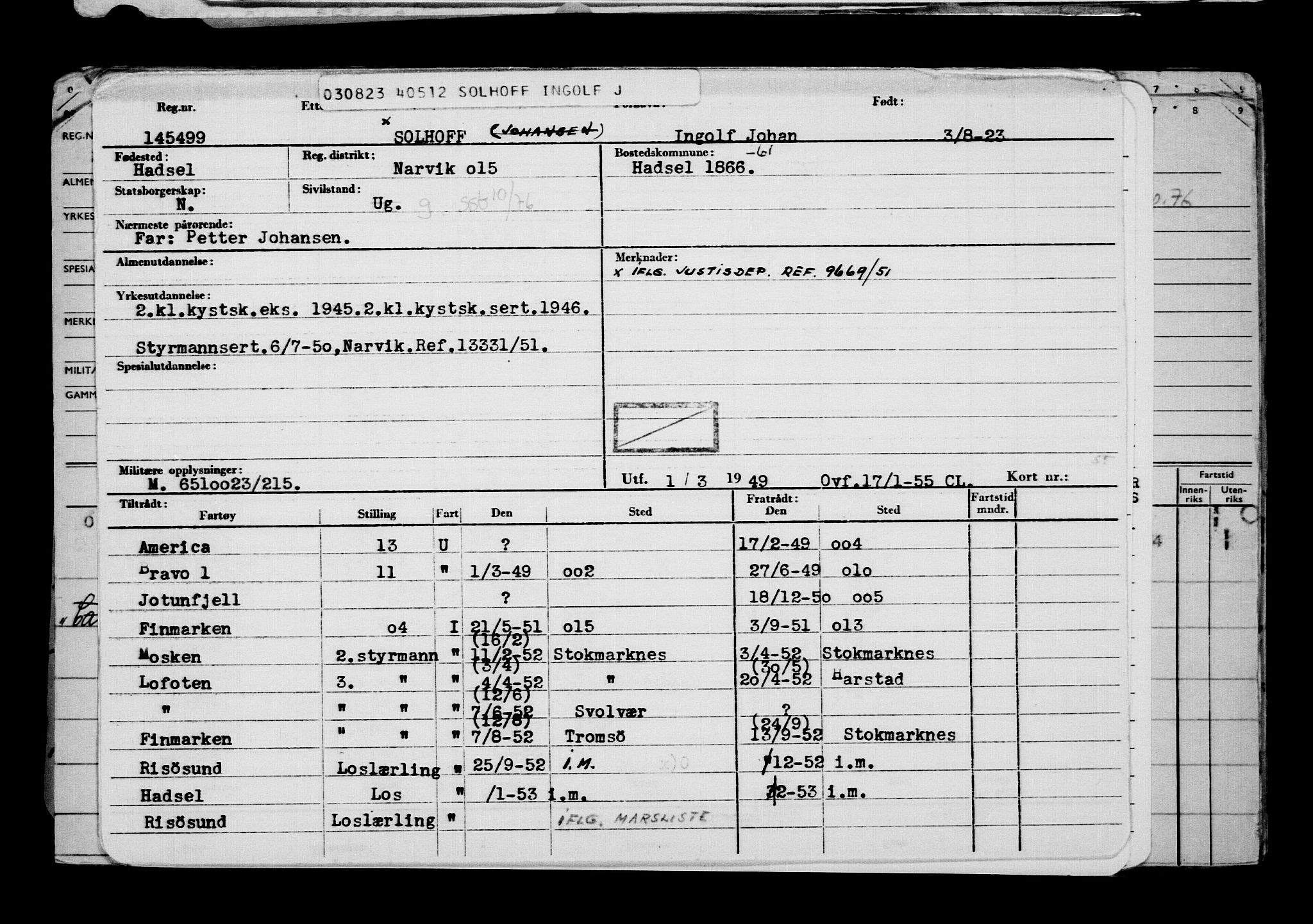 Direktoratet for sjømenn, AV/RA-S-3545/G/Gb/L0221: Hovedkort, 1923, p. 589