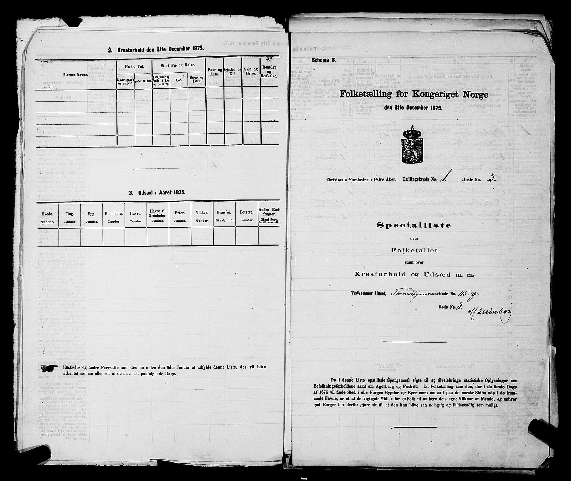 RA, 1875 census for 0218bP Østre Aker, 1875, p. 172