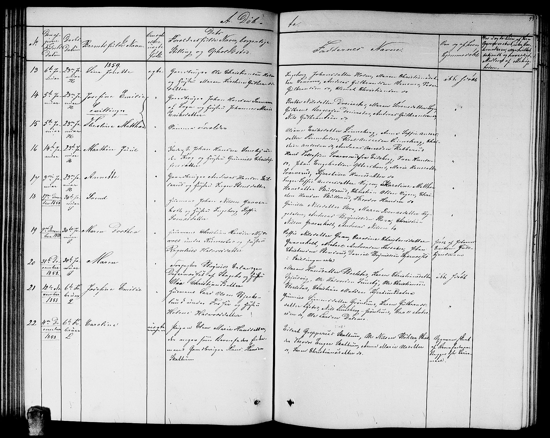 Høland prestekontor Kirkebøker, AV/SAO-A-10346a/G/Ga/L0004: Parish register (copy) no. I 4, 1854-1862, p. 93