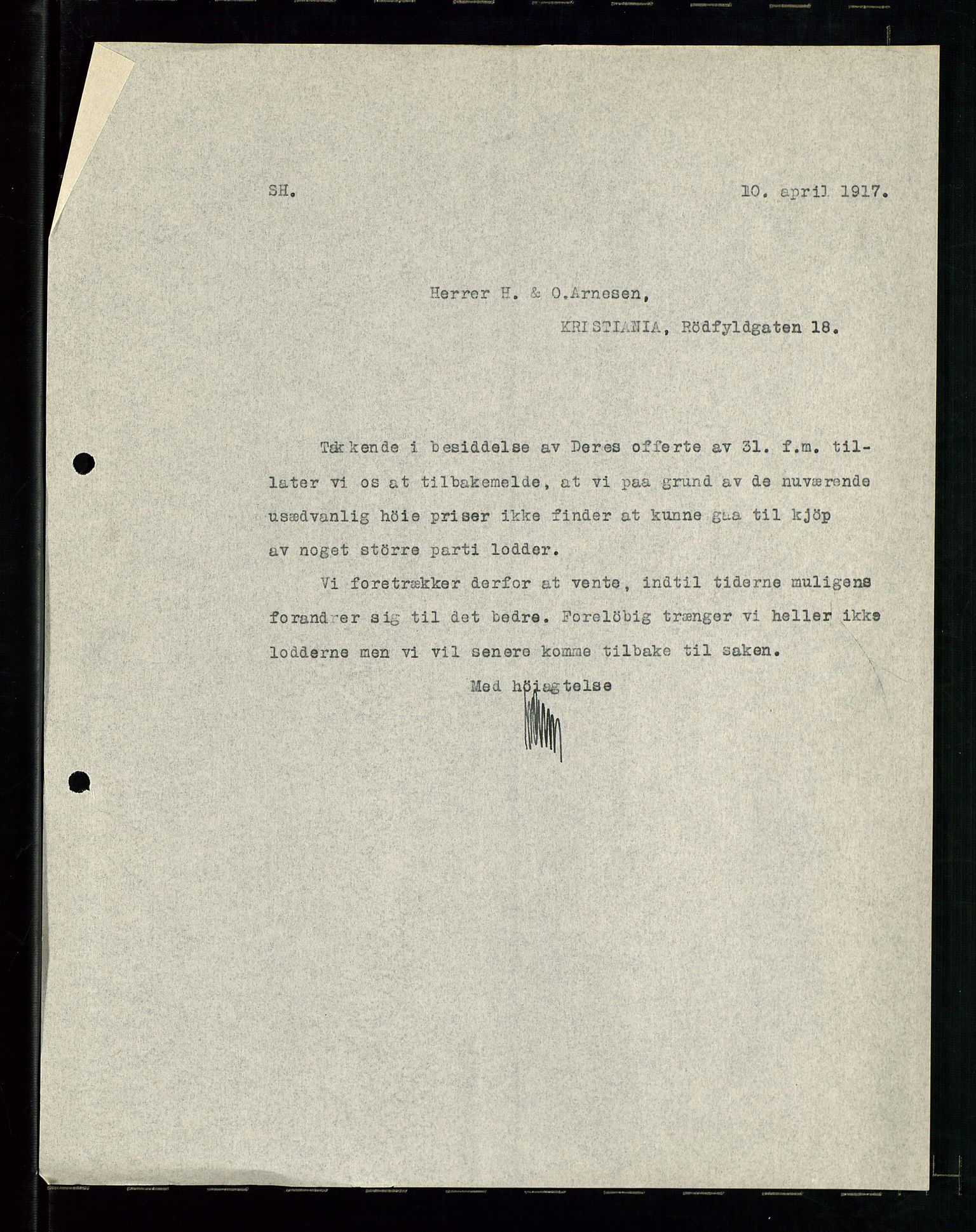 Pa 1521 - A/S Norske Shell, AV/SAST-A-101915/E/Ea/Eaa/L0001: Sjefskorrespondanse, 1917, p. 8