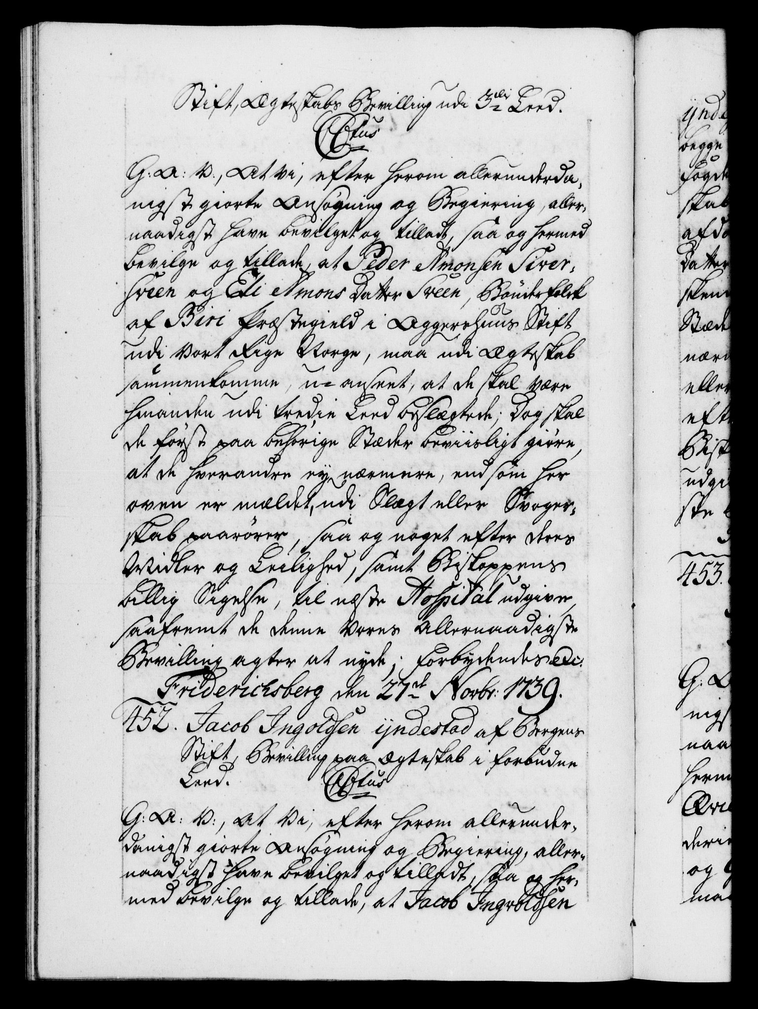 Danske Kanselli 1572-1799, AV/RA-EA-3023/F/Fc/Fca/Fcaa/L0031: Norske registre, 1739-1740, p. 301b