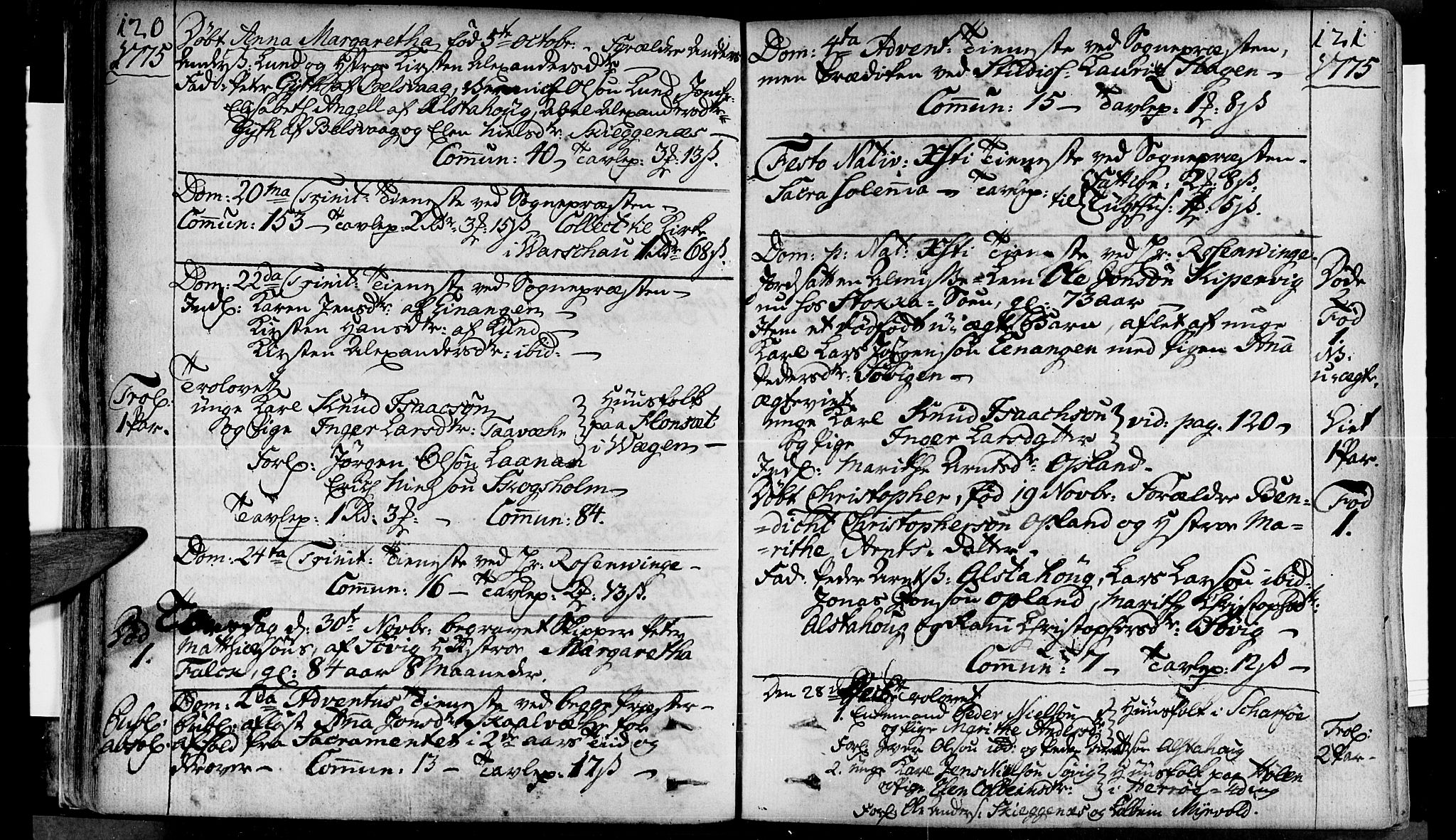 Ministerialprotokoller, klokkerbøker og fødselsregistre - Nordland, SAT/A-1459/830/L0436: Parish register (official) no. 830A05 /1, 1737-1804, p. 120-121