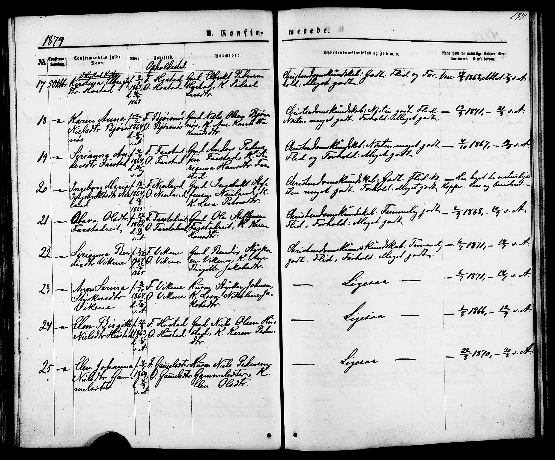 Ministerialprotokoller, klokkerbøker og fødselsregistre - Møre og Romsdal, AV/SAT-A-1454/566/L0768: Parish register (official) no. 566A07, 1869-1881, p. 138