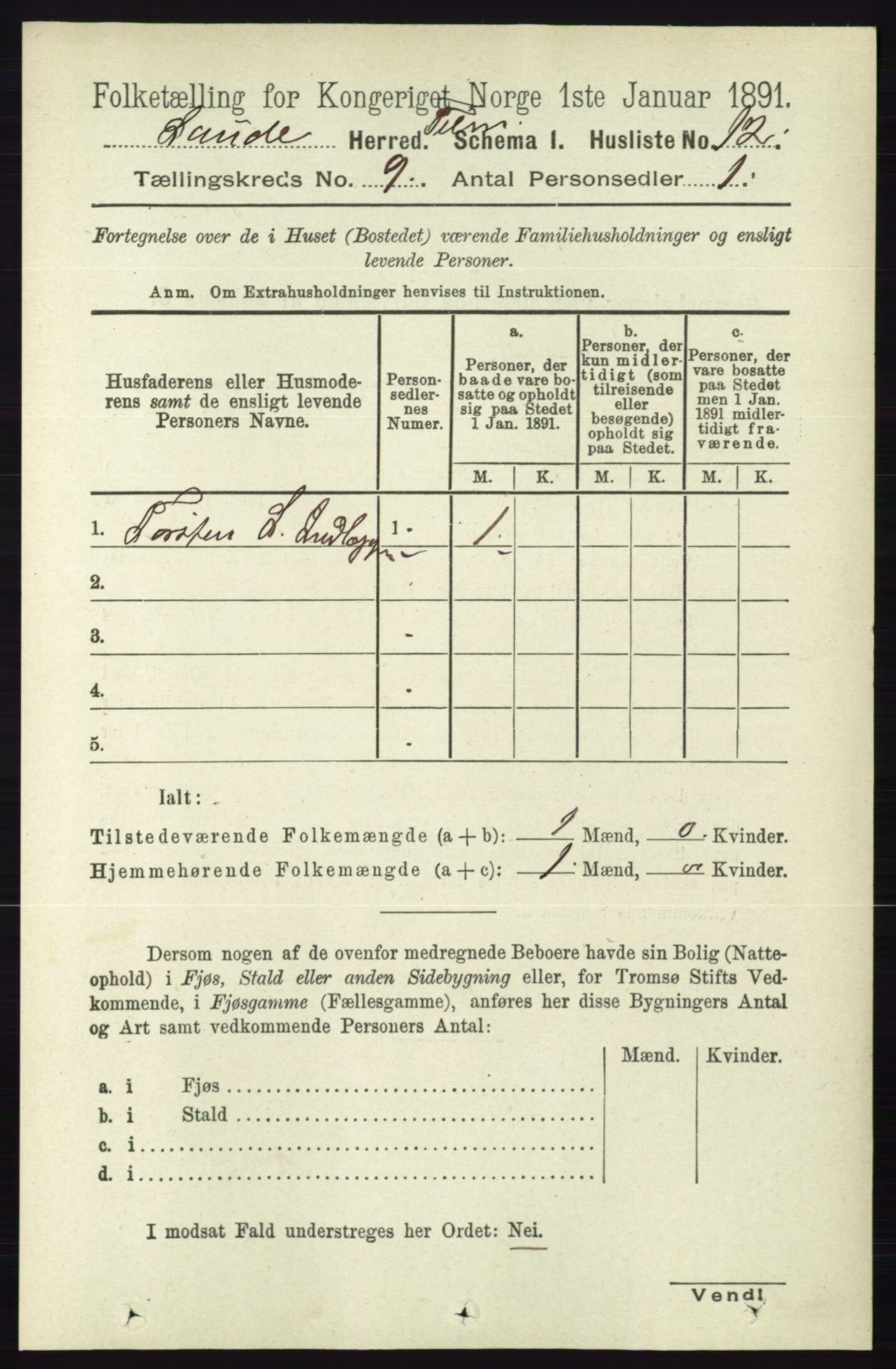 RA, 1891 census for 0822 Sauherad, 1891, p. 2670