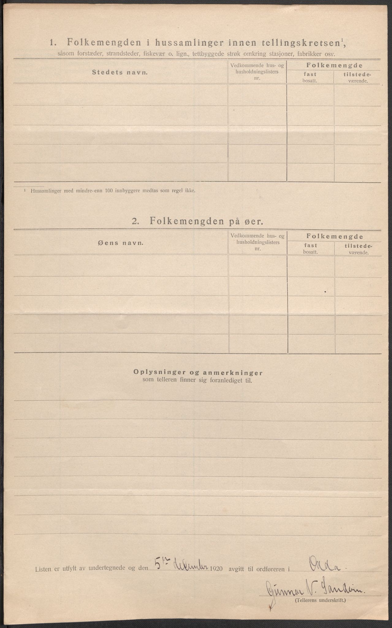 SAB, 1920 census for Odda, 1920, p. 13