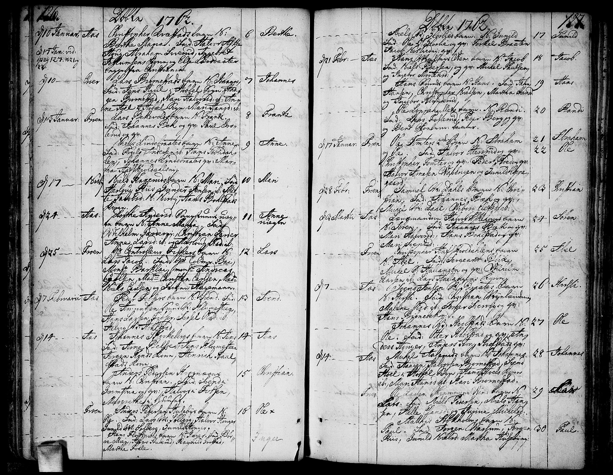 Ås prestekontor Kirkebøker, AV/SAO-A-10894/F/Fa/L0001: Parish register (official) no. I 1, 1742-1778, p. 126-127