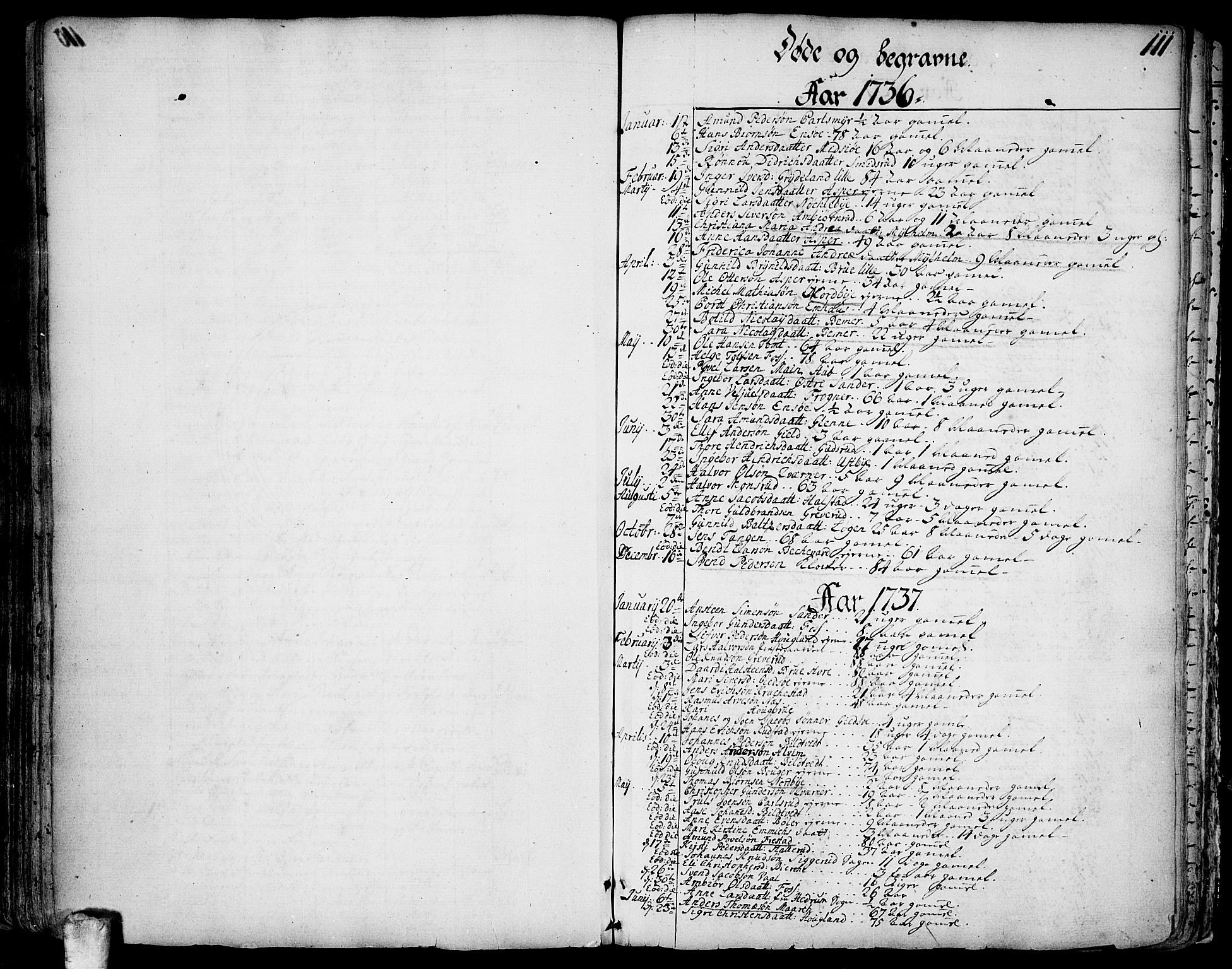 Kråkstad prestekontor Kirkebøker, SAO/A-10125a/F/Fa/L0001: Parish register (official) no. I 1, 1736-1785, p. 111